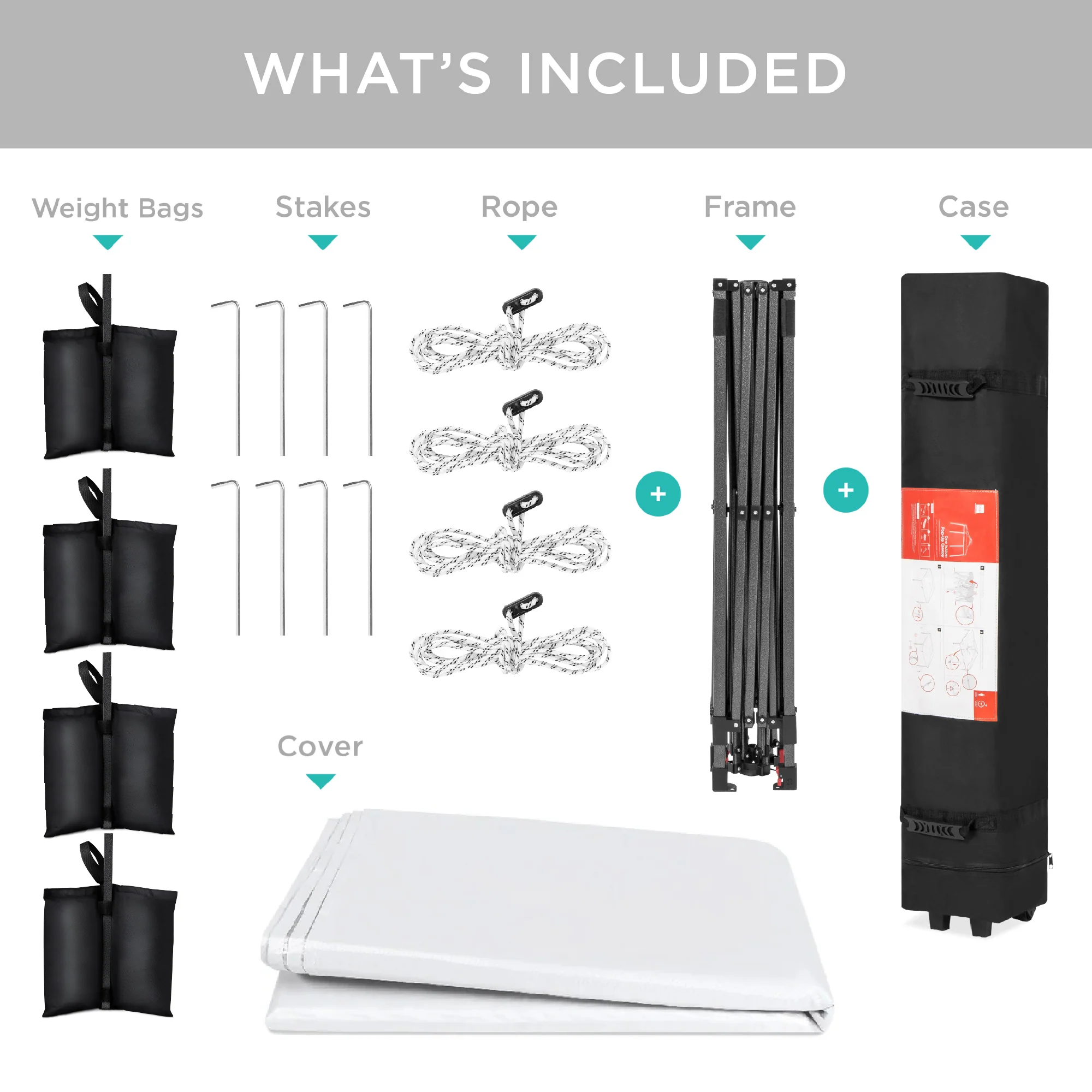 One-Person Setup Instant Pop Up Canopy w/ Case, 4 Weight Bags - 12x12ft - Image 95