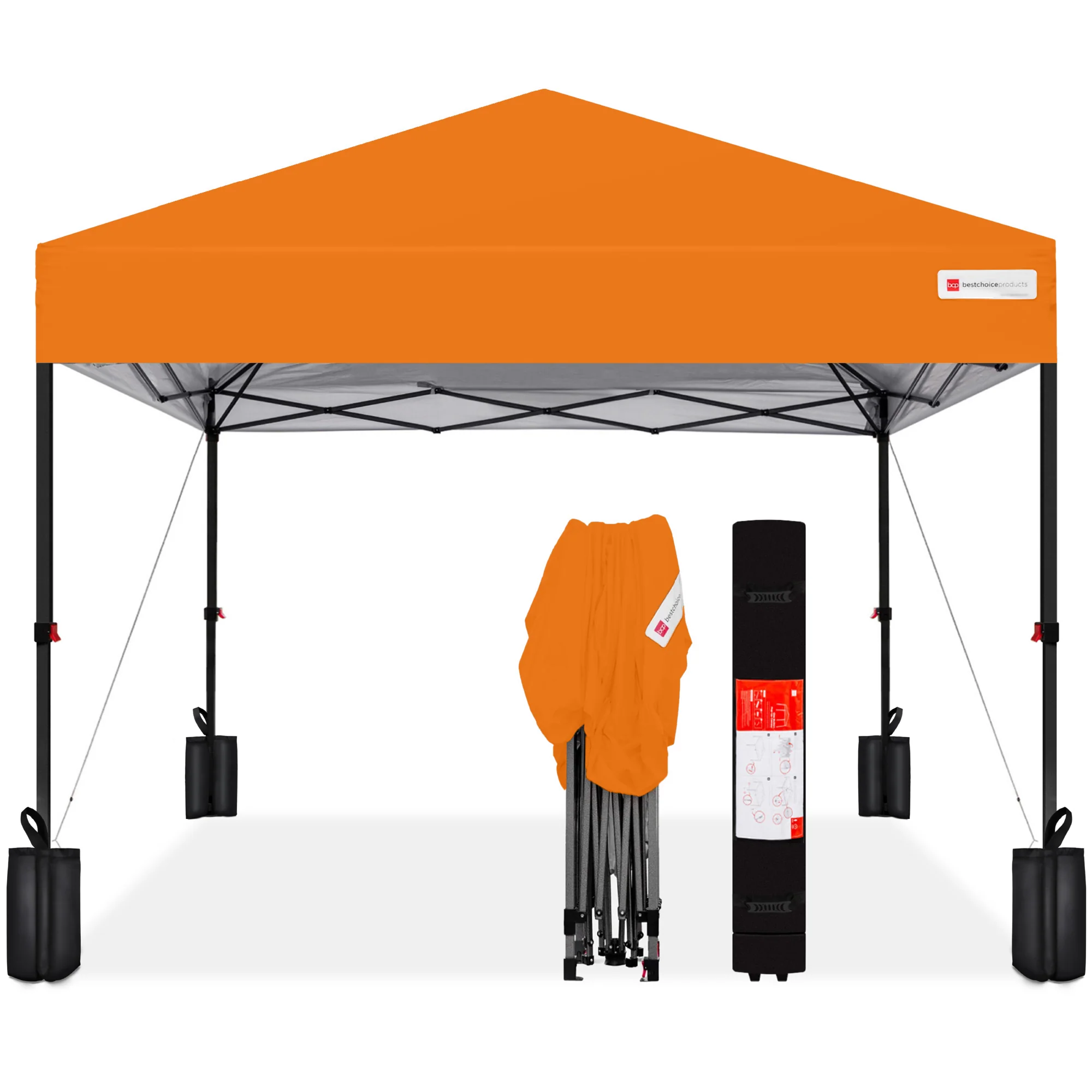 One-Person Setup Instant Pop Up Canopy w/ Case, 4 Weight Bags - 12x12ft - Image 97