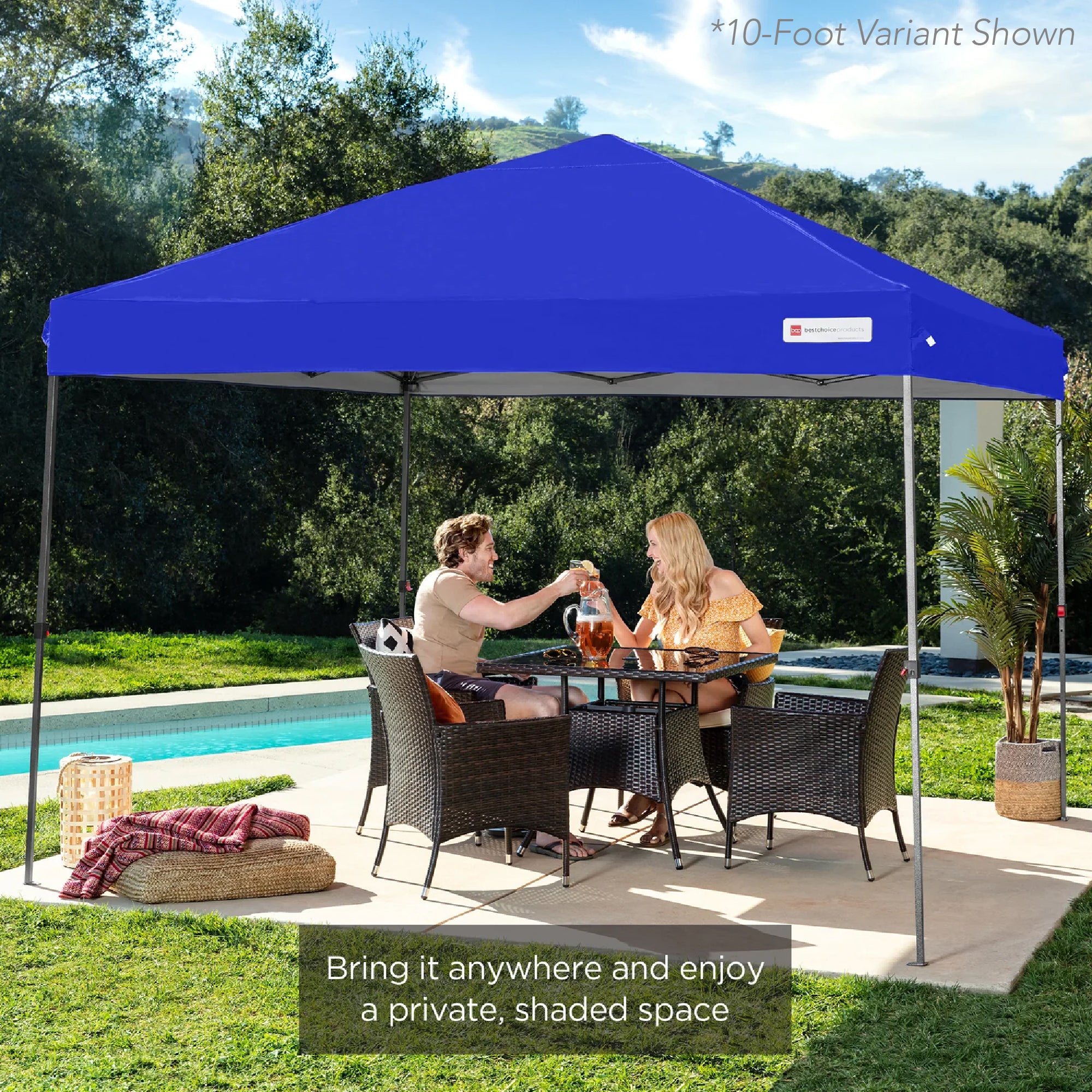 One-Person Setup Instant Pop Up Canopy w/ Case, 4 Weight Bags - 8x8ft - Image 214