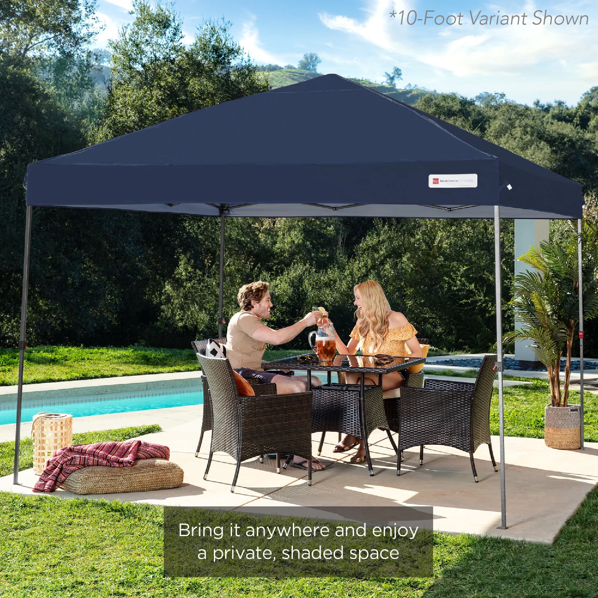 One-Person Setup Instant Pop Up Canopy w/ Case, 4 Weight Bags - 8x8ft - Image 54