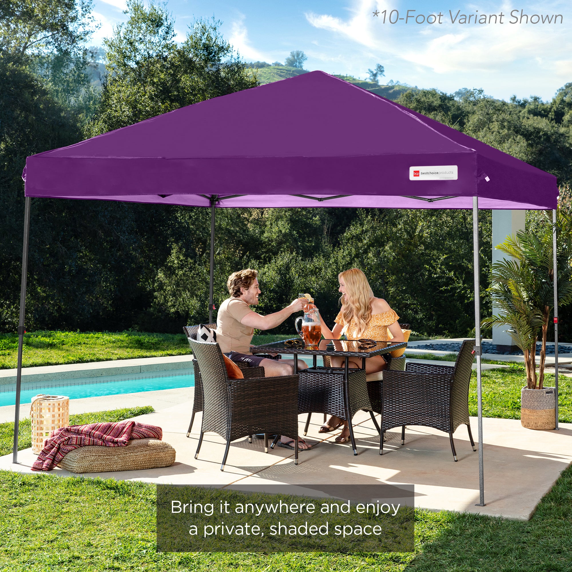 One-Person Setup Instant Pop Up Canopy w/ Case, 4 Weight Bags - 8x8ft - Image 62