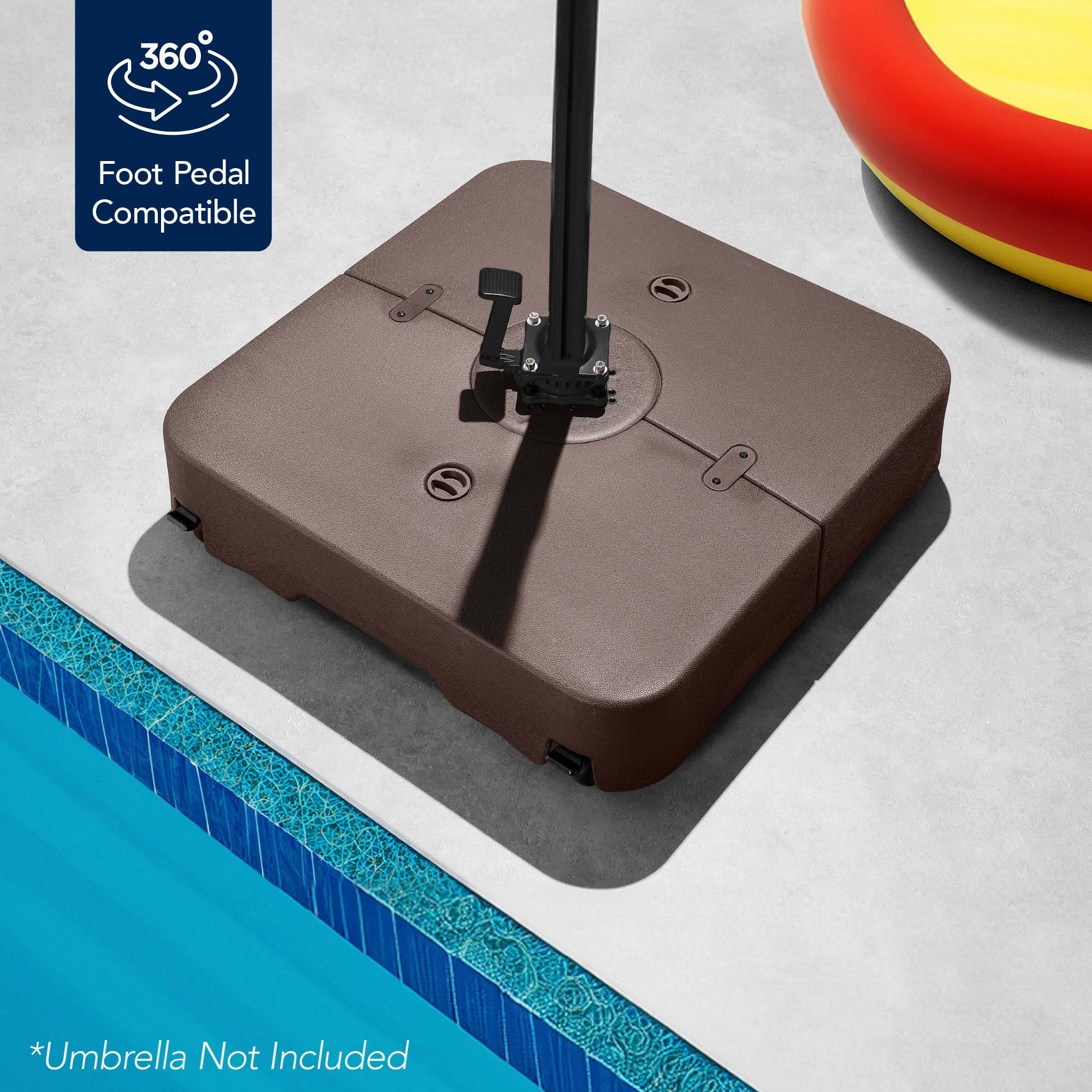 Outdoor Cantilever Base w/ Wheels, Locks, Fillable 330lb Capacity - Image 15