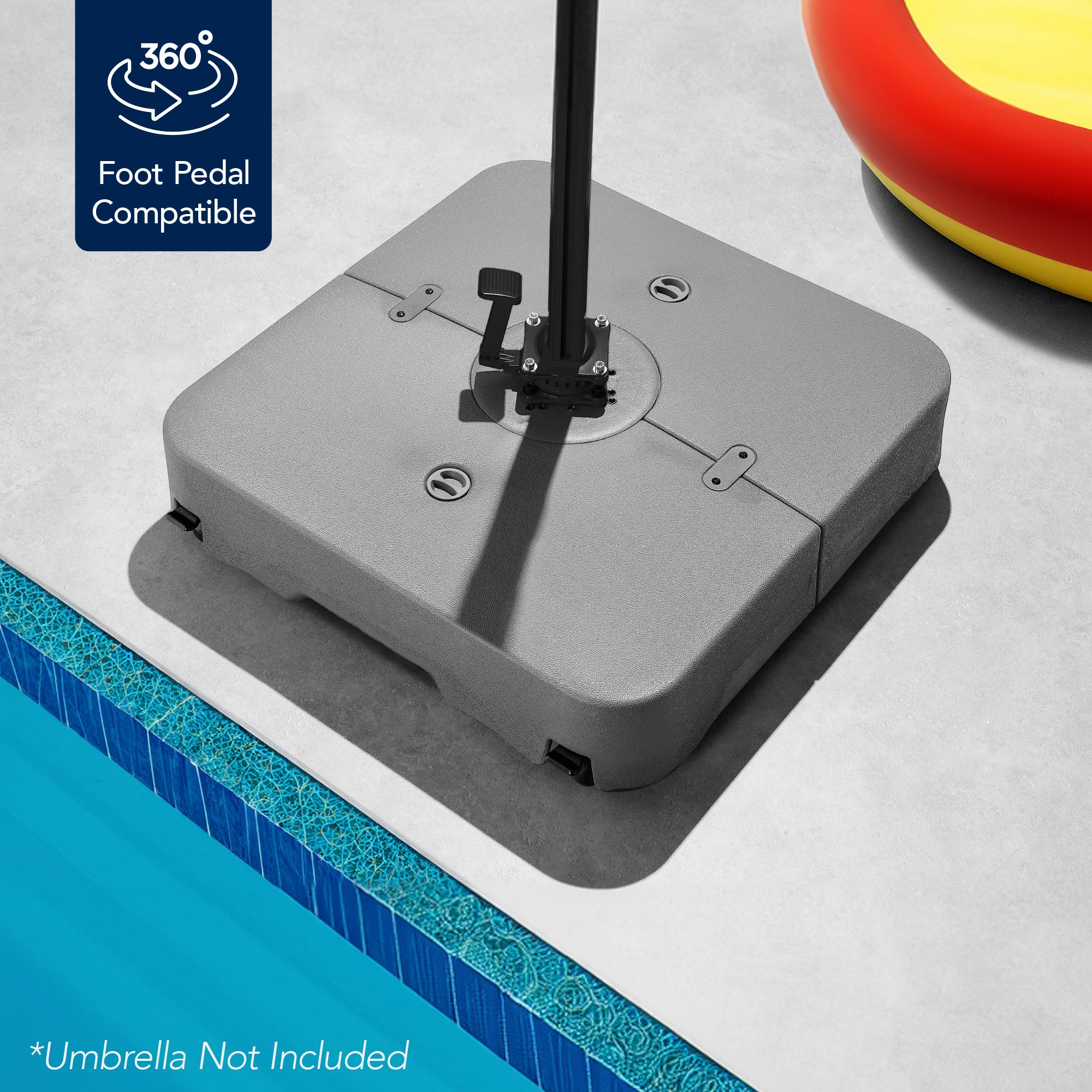 Outdoor Cantilever Base w/ Wheels, Locks, Fillable 330lb Capacity - Image 6