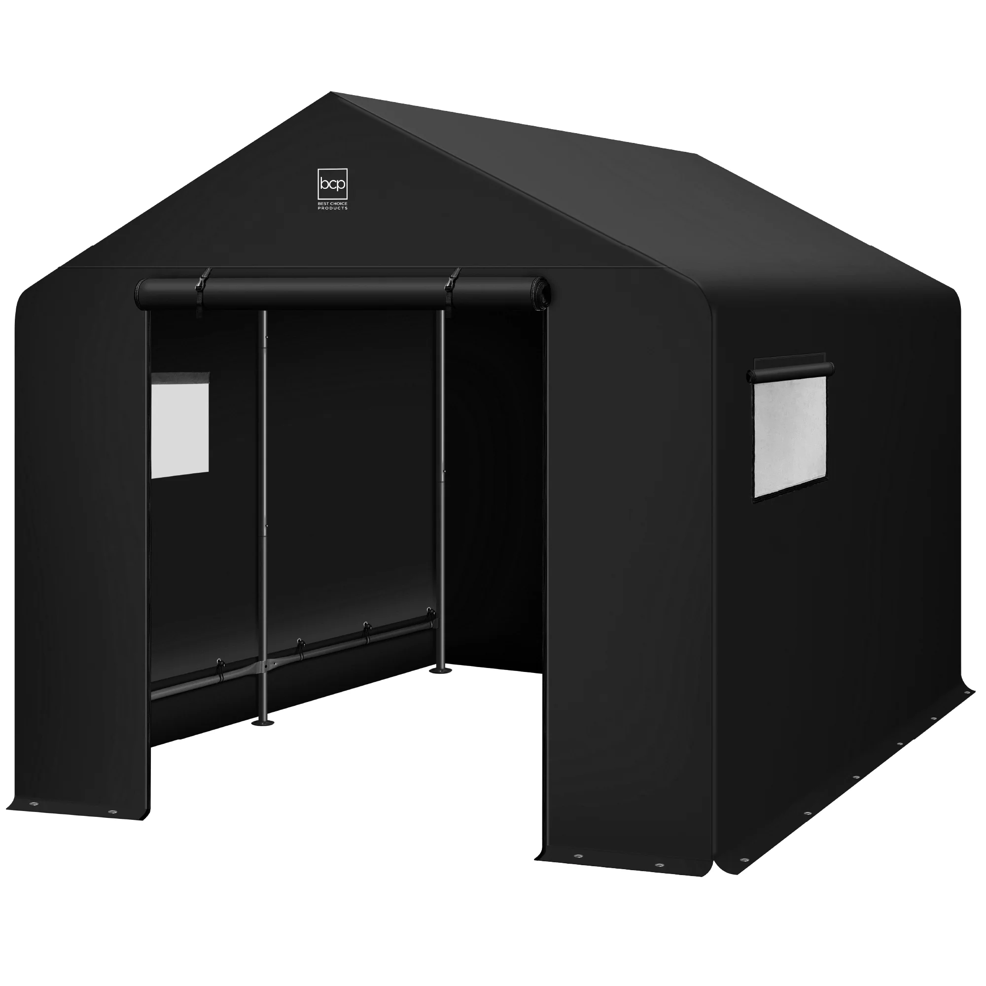 Outdoor Fabric Storage Shed w/ Metal Frame, Dual Zipper Doors - 10x8ft - Image 25