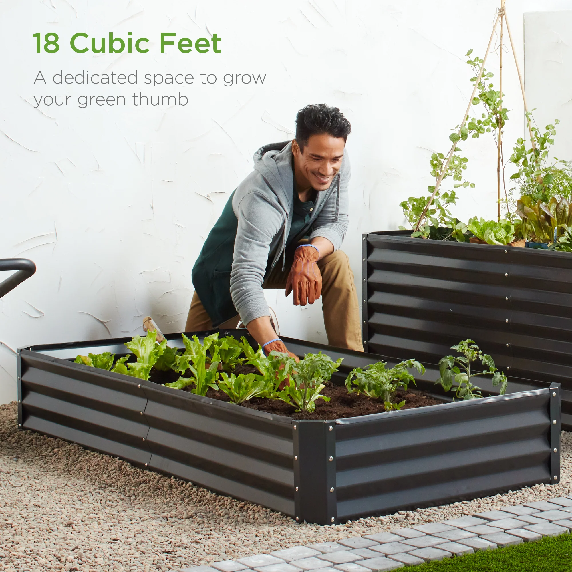 Outdoor Metal Raised Garden Bed for Vegetables, Flowers, Herbs - 6x3x1ft - Image 12