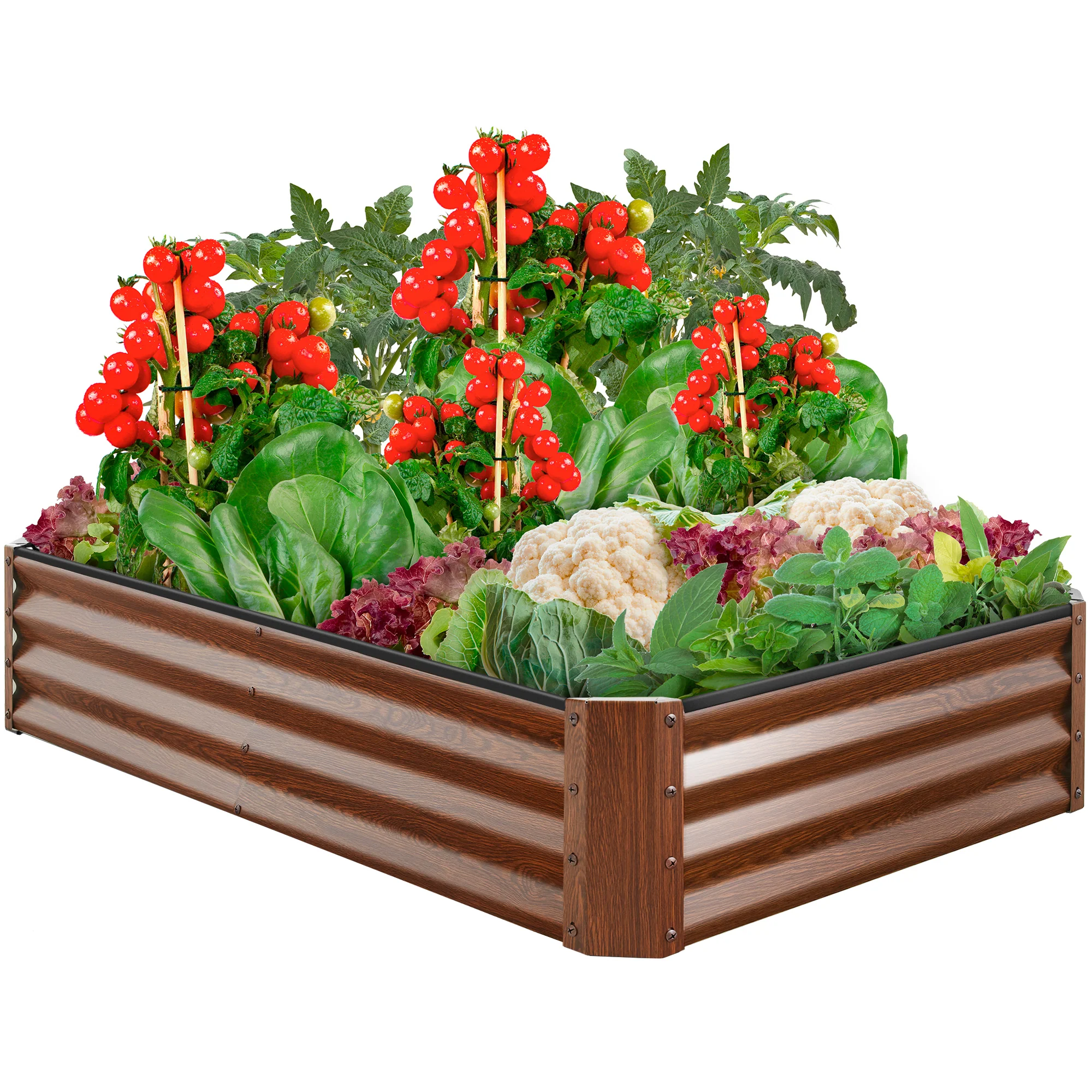 Outdoor Metal Raised Garden Bed for Vegetables, Flowers, Herbs - 6x3x1ft - Image 15