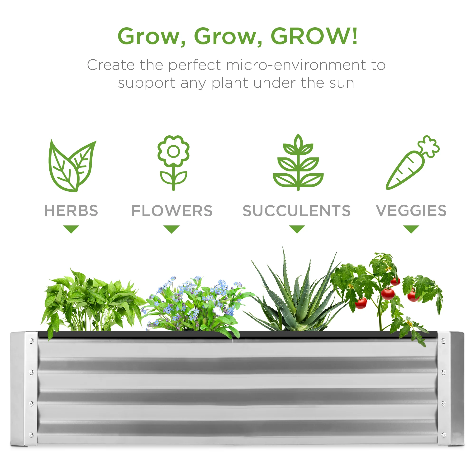 Outdoor Metal Raised Garden Bed for Vegetables, Flowers, Herbs - 6x3x1ft - Image 27