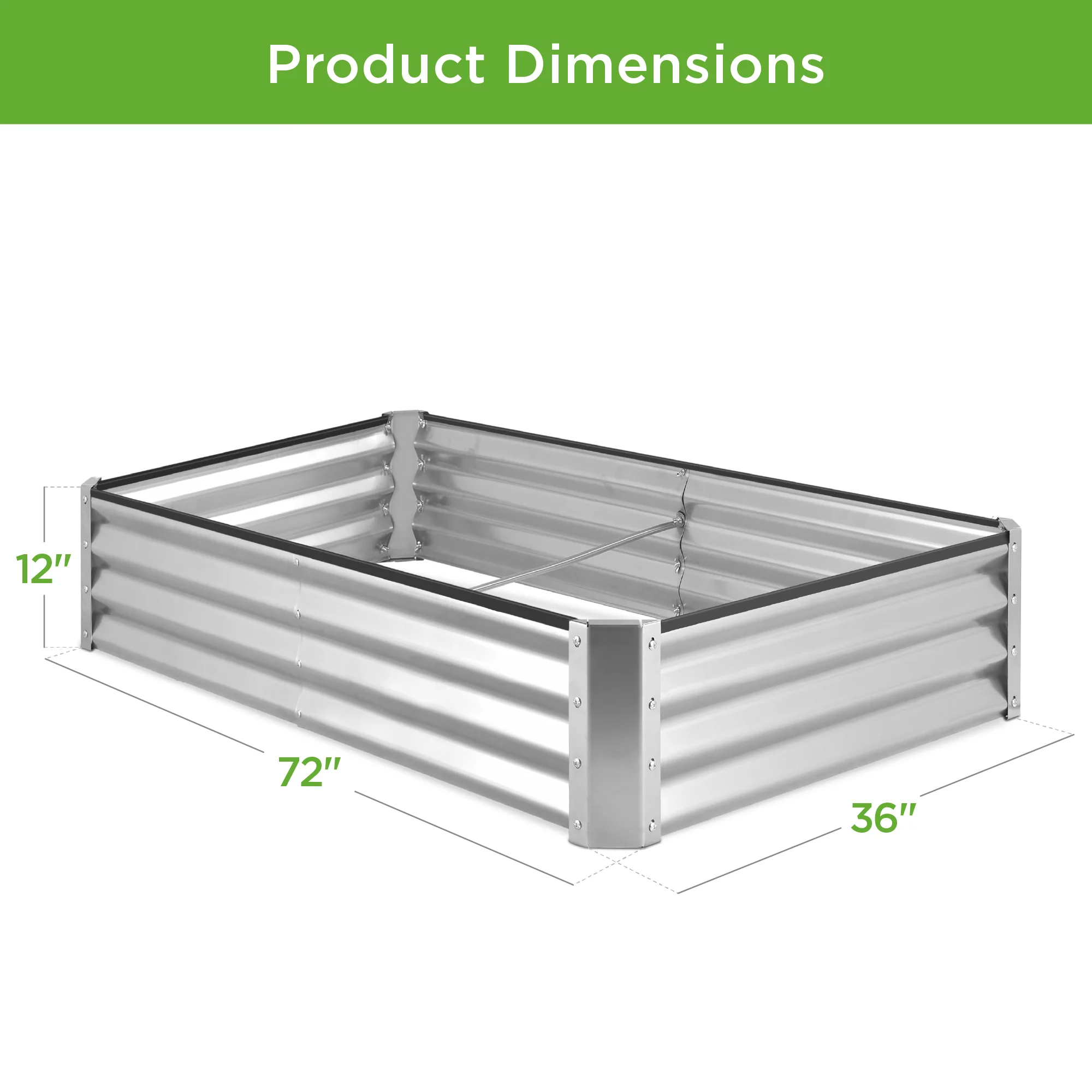 Outdoor Metal Raised Garden Bed for Vegetables, Flowers, Herbs - 6x3x1ft - Image 28