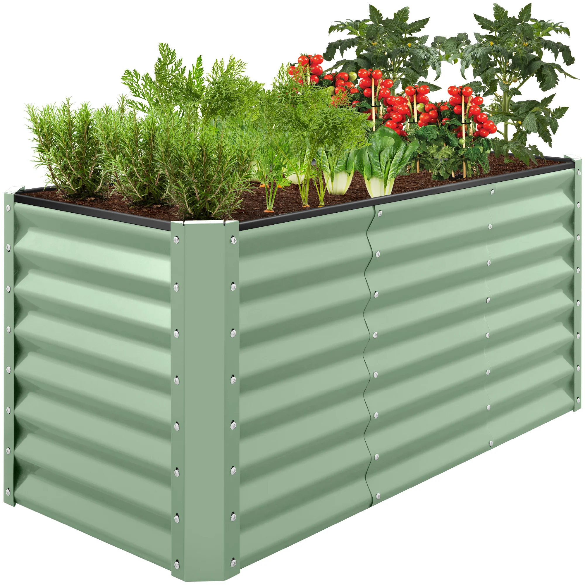 4x2x2FT Outdoor Steel Garden Bed for Vegetables, Flowers & Herbs