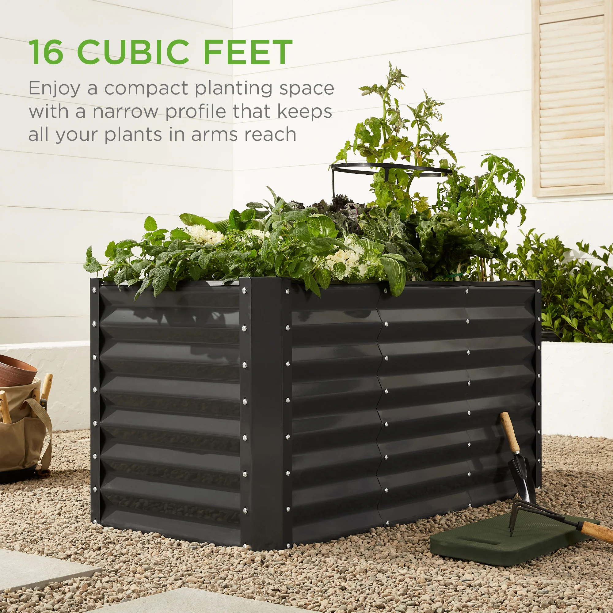 4x2x2FT Outdoor Steel Garden Bed for Vegetables, Flowers & Herbs - Image 13