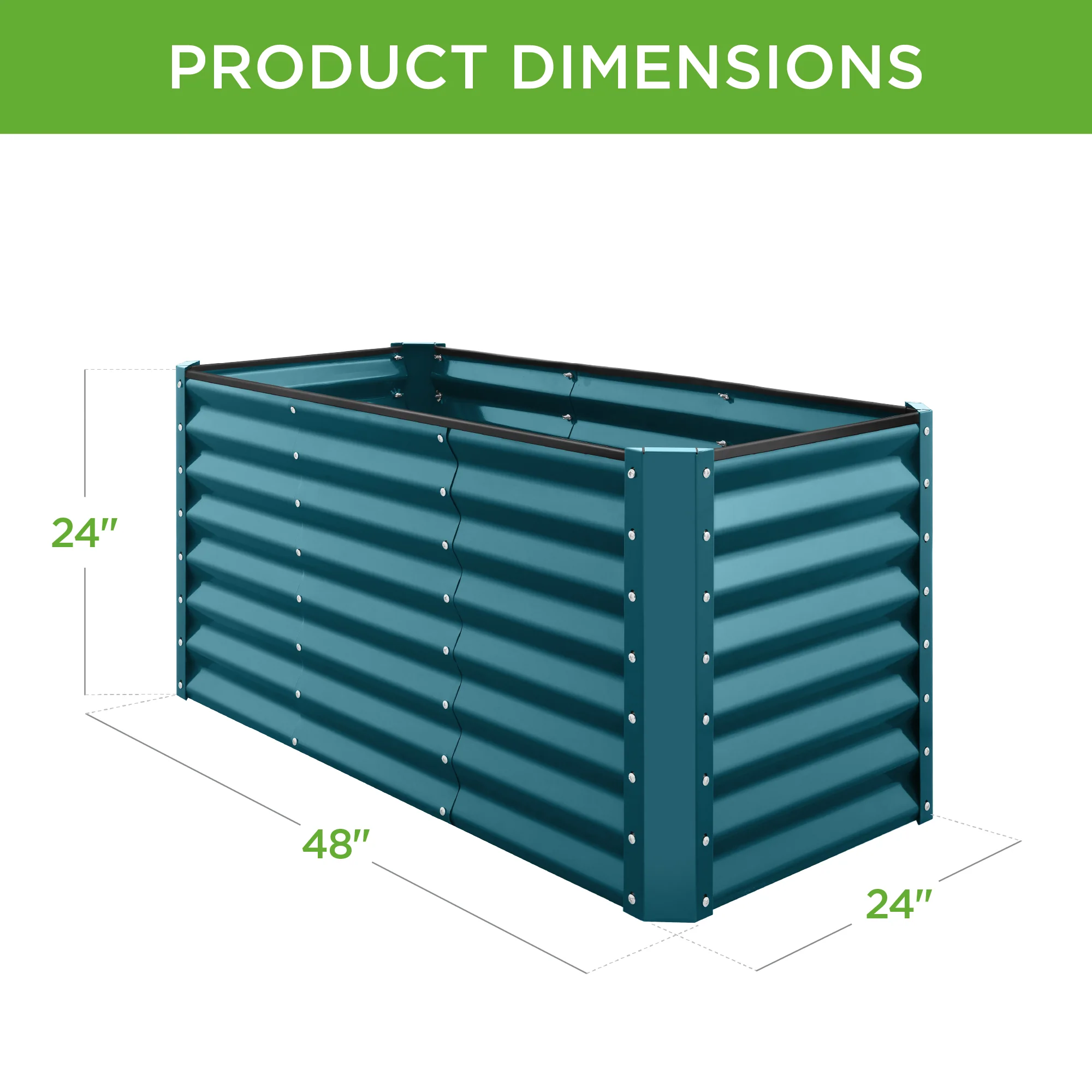 4x2x2FT Outdoor Steel Garden Bed for Vegetables, Flowers & Herbs - Image 28