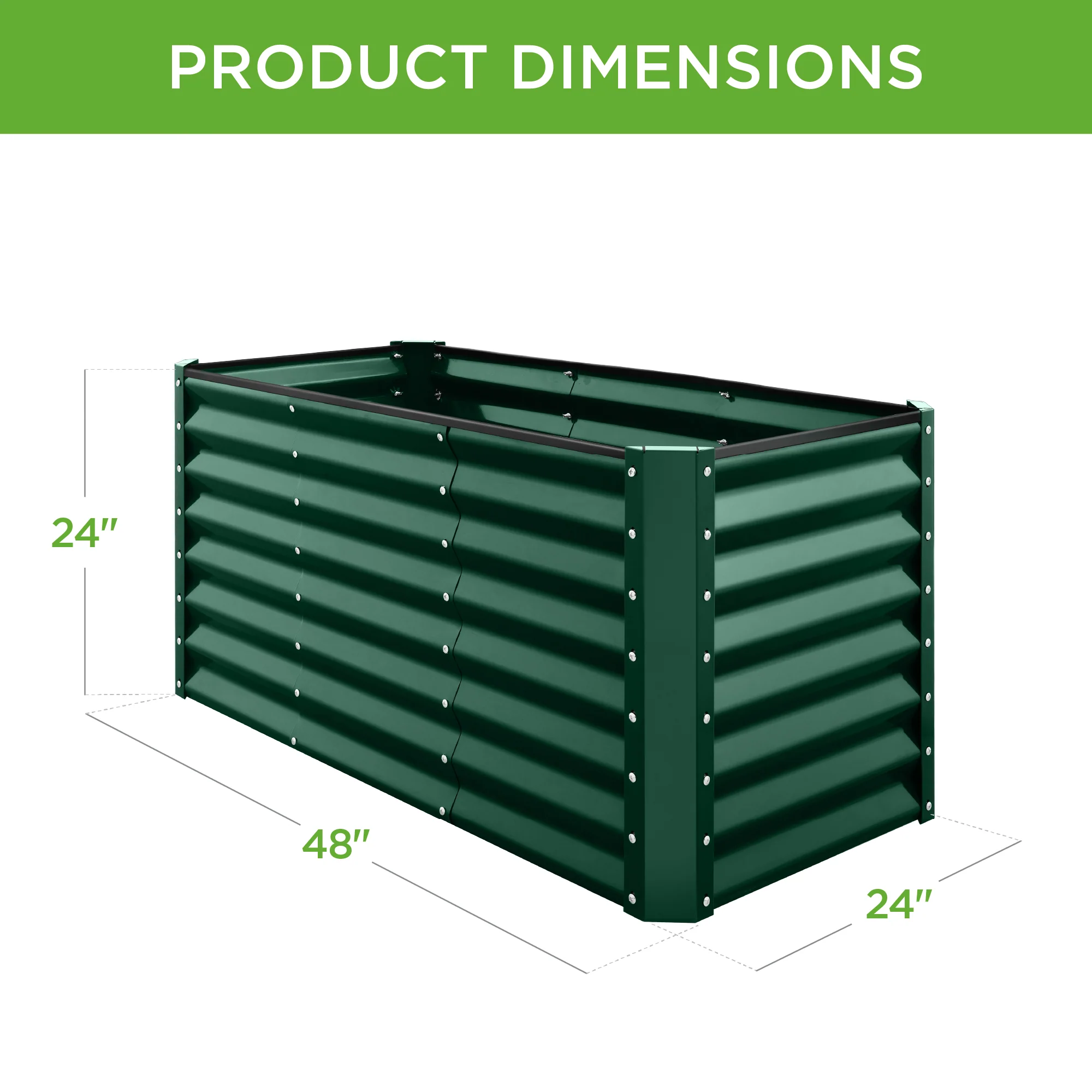 4x2x2FT Outdoor Steel Garden Bed for Vegetables, Flowers & Herbs - Image 49