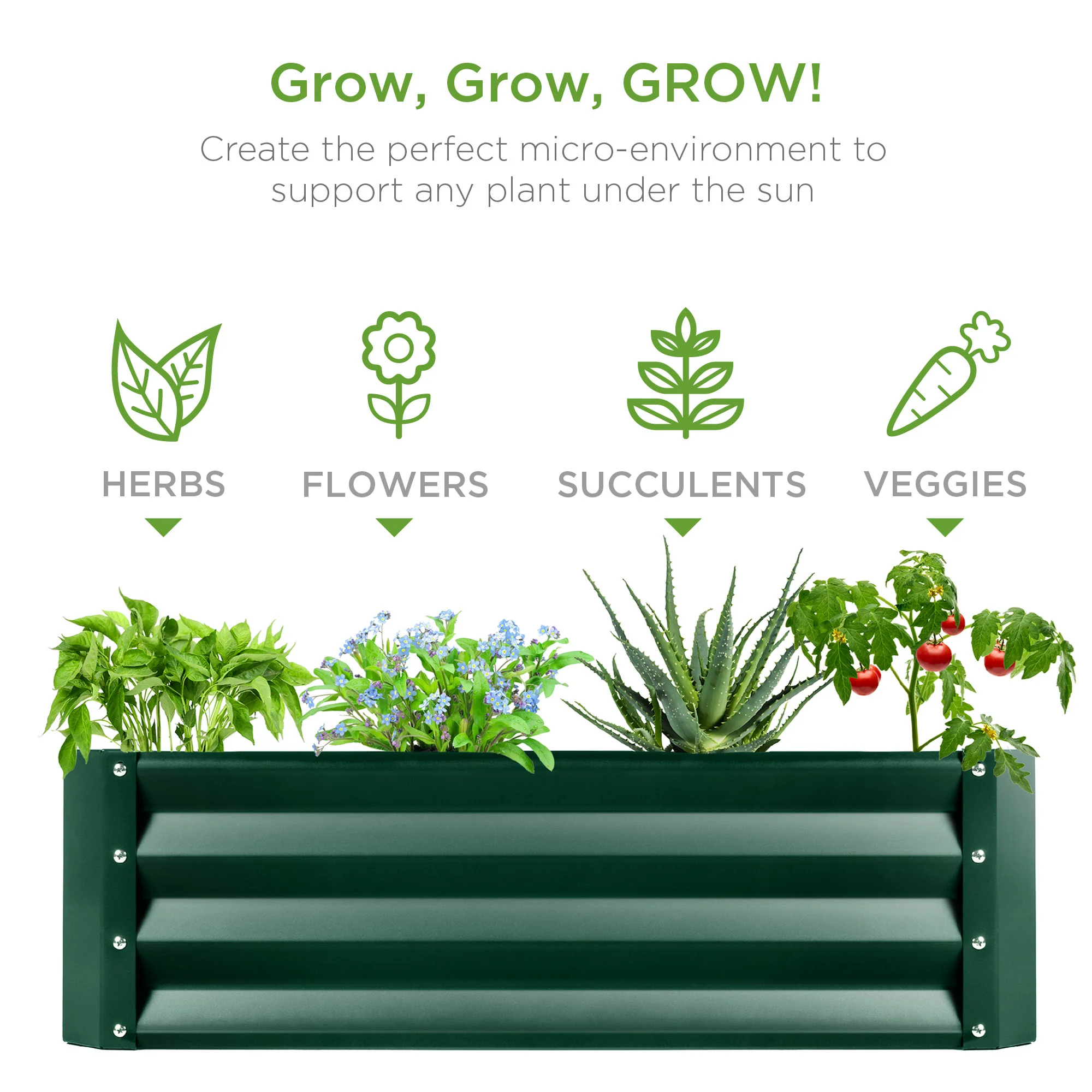 Outdoor Metal Raised Garden Bed for Vegetables, Flowers, Herbs - 6x3x1ft - Image 6