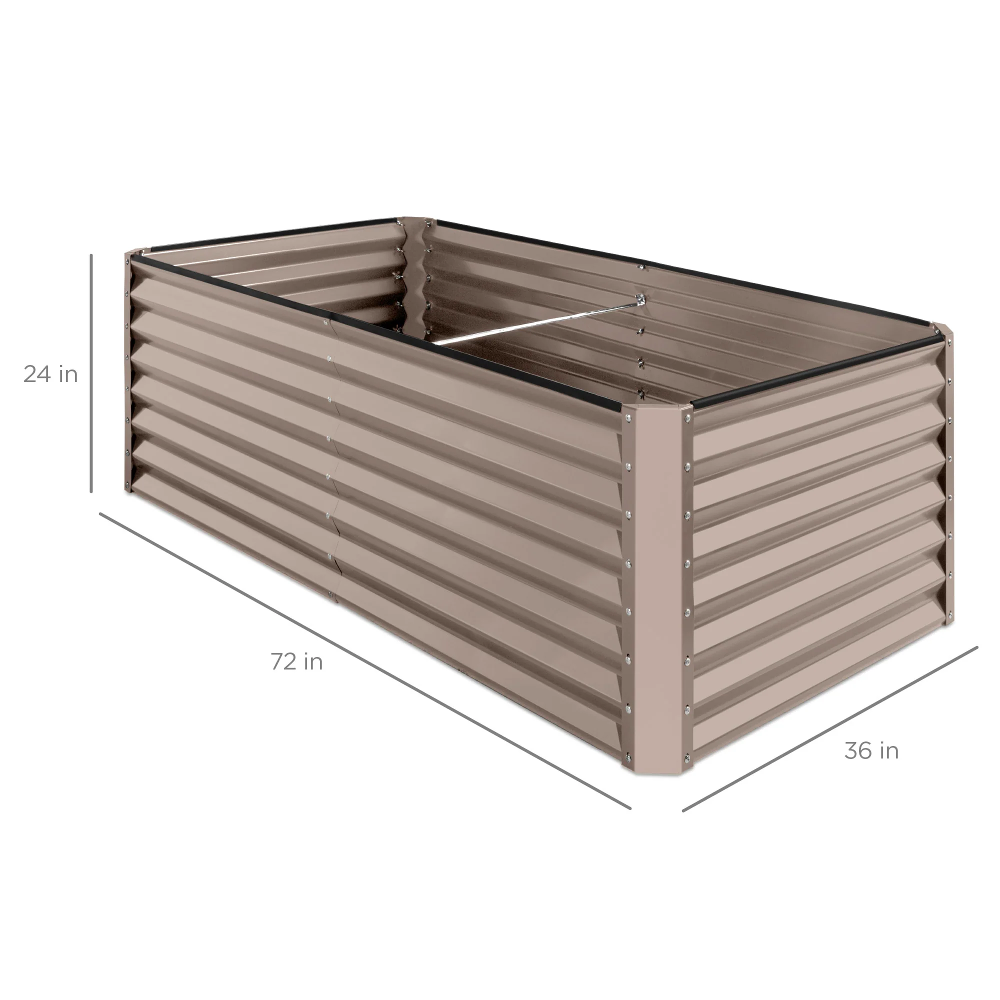 Outdoor Metal Raised Garden Bed for Vegetables, Flowers, Herbs - 6x3x2ft - Image 102