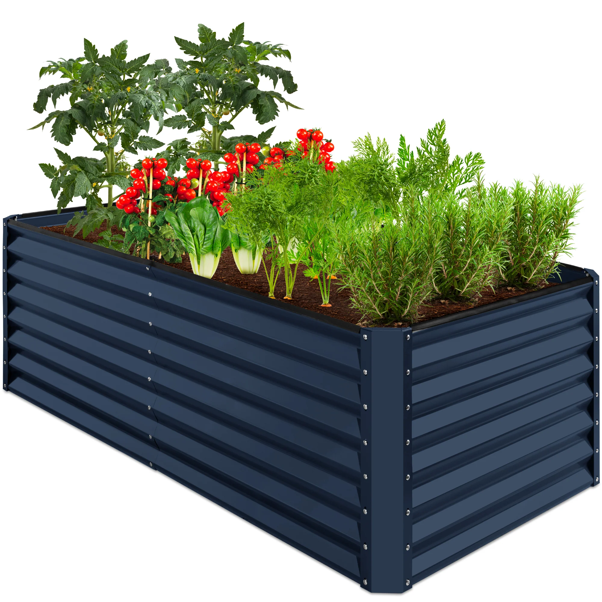 Outdoor Metal Raised Garden Bed for Vegetables, Flowers, Herbs - 6x3x2ft - Image 111