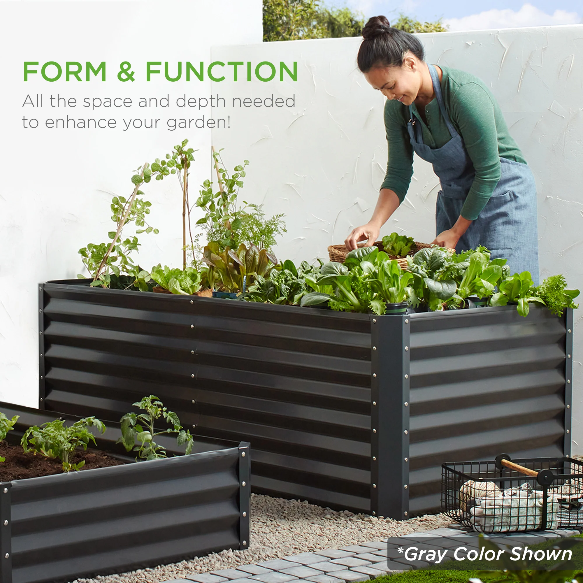 Outdoor Metal Raised Garden Bed for Vegetables, Flowers, Herbs - 6x3x2ft - Image 117