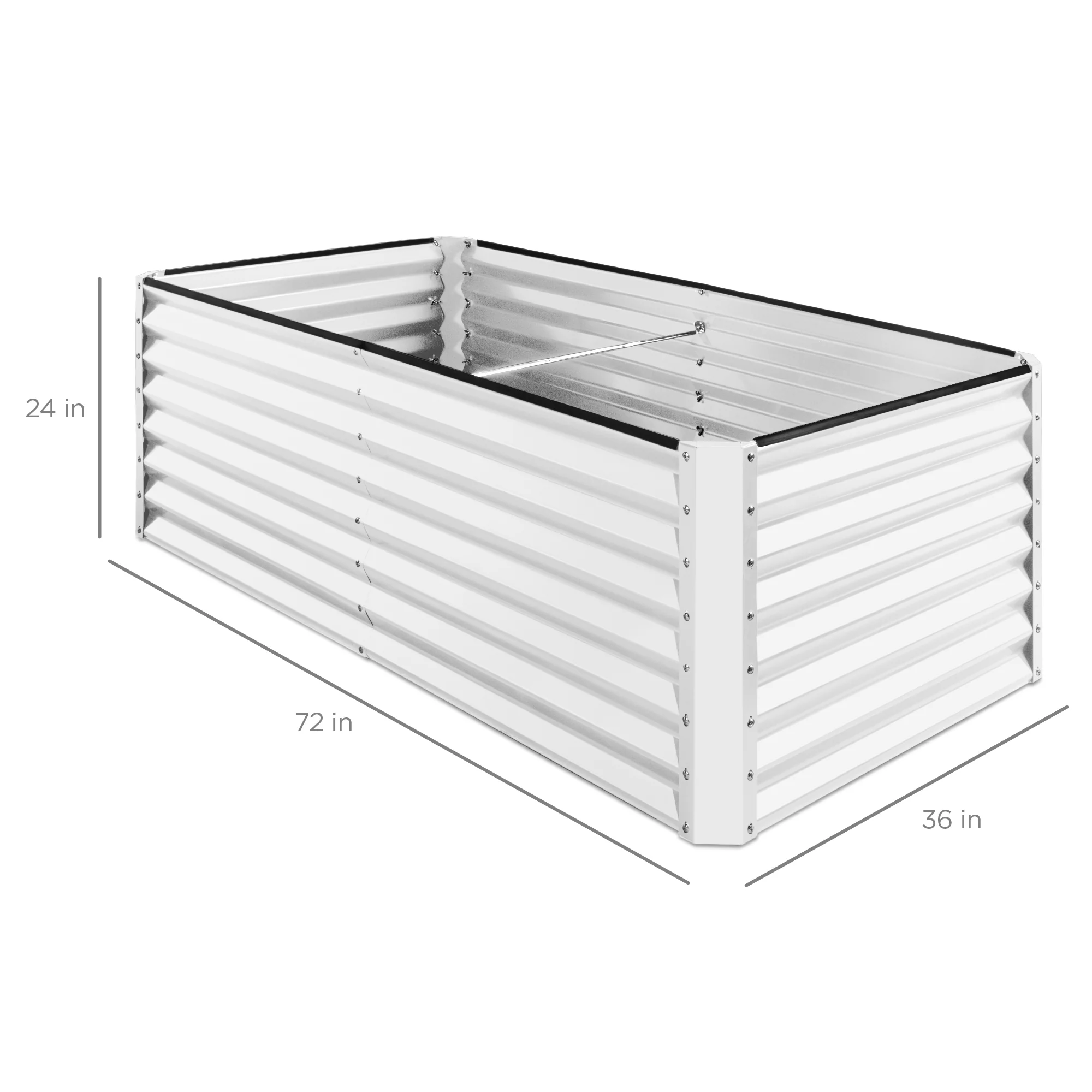 Outdoor Metal Raised Garden Bed for Vegetables, Flowers, Herbs - 6x3x2ft - Image 149