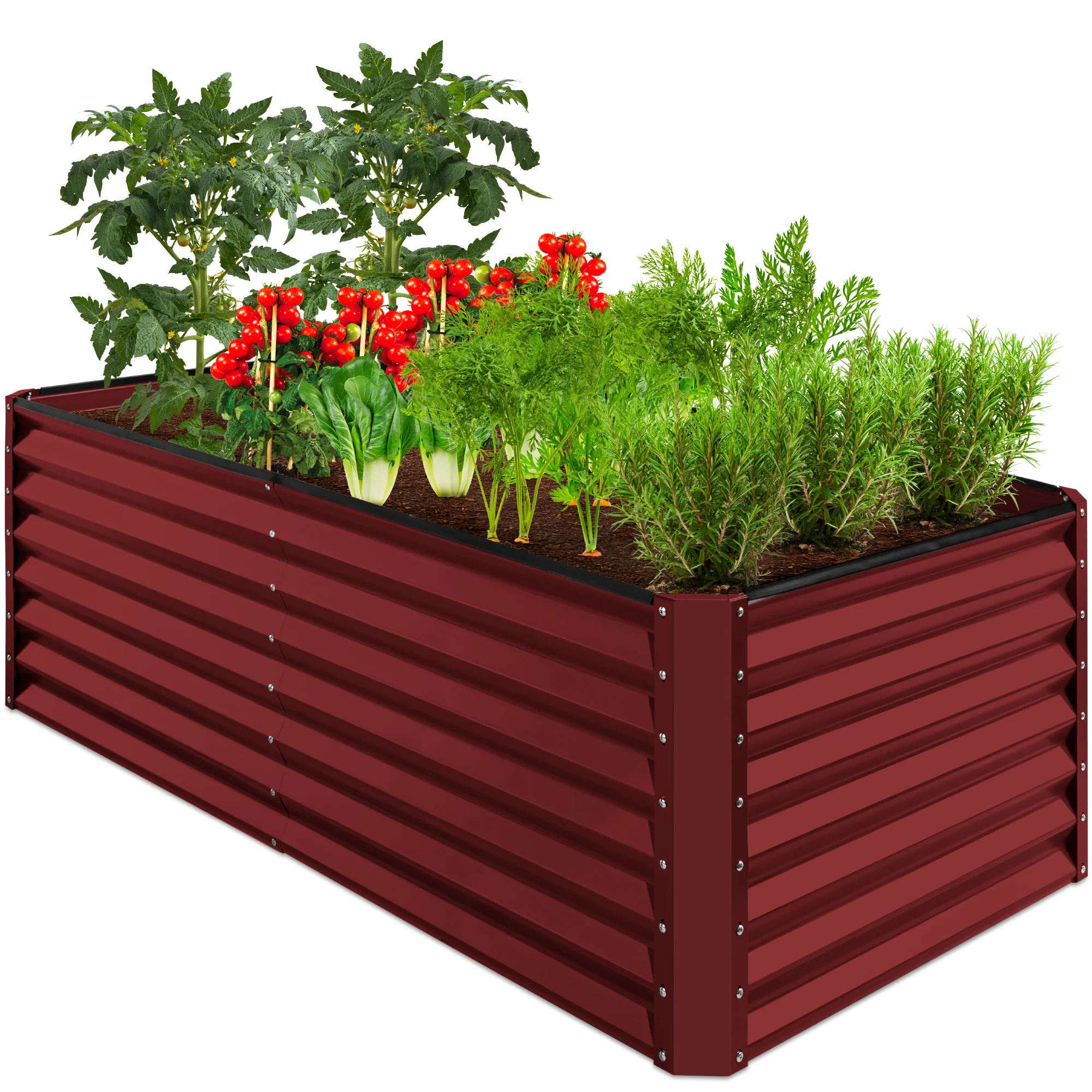 Outdoor Metal Raised Garden Bed for Vegetables, Flowers, Herbs - 6x3x2ft - Image 150