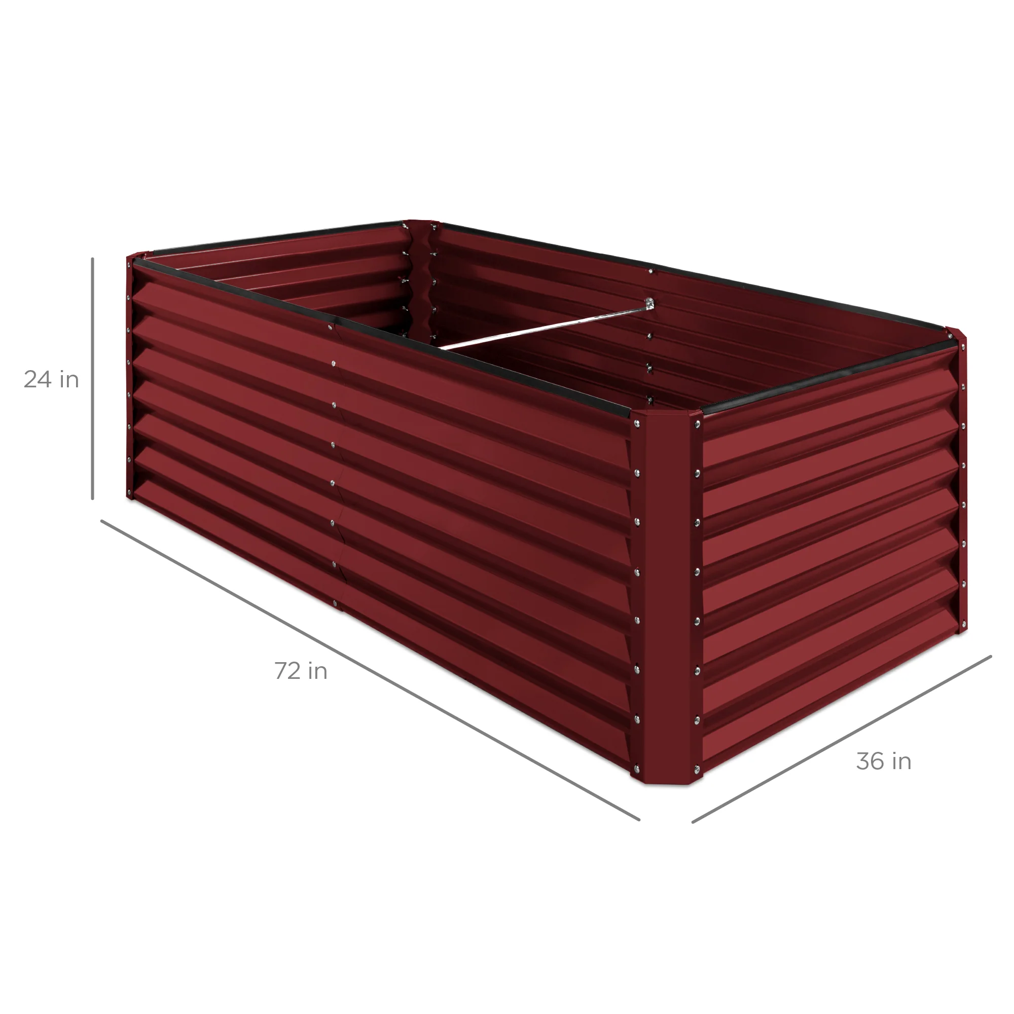 Outdoor Metal Raised Garden Bed for Vegetables, Flowers, Herbs - 6x3x2ft - Image 157