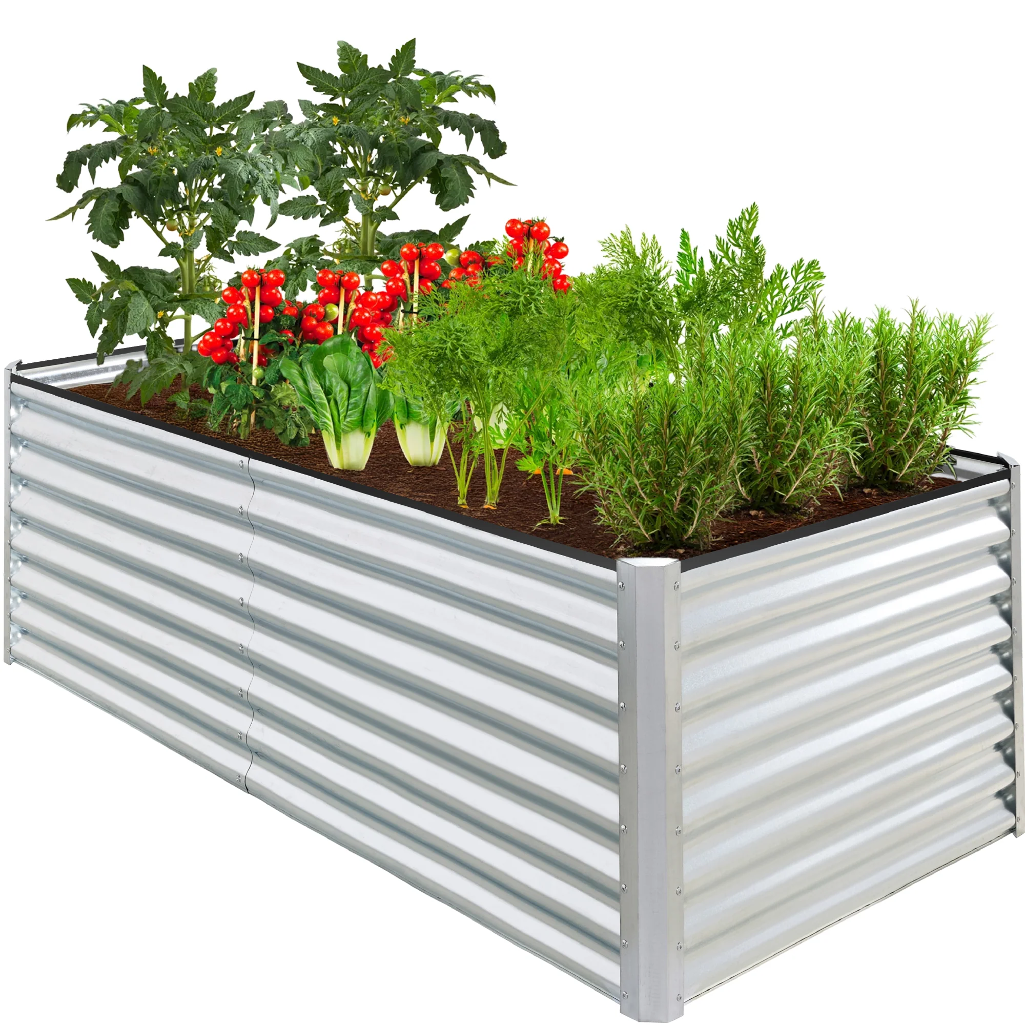 Outdoor Metal Raised Garden Bed for Vegetables, Flowers, Herbs - 6x3x2ft - Image 158