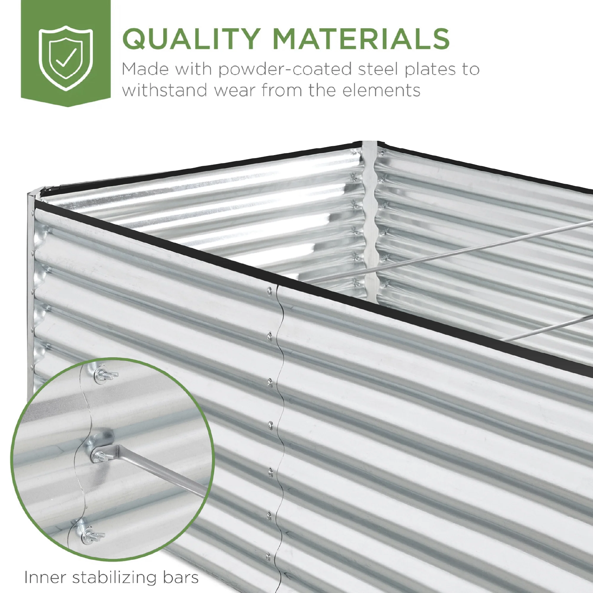 Outdoor Metal Raised Garden Bed for Vegetables, Flowers, Herbs - 6x3x2ft - Image 164