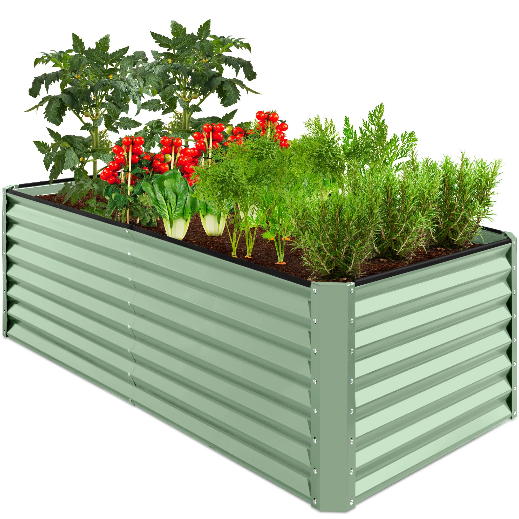 Outdoor Metal Raised Garden Bed for Vegetables, Flowers, Herbs - 6x3x2ft - Image 17