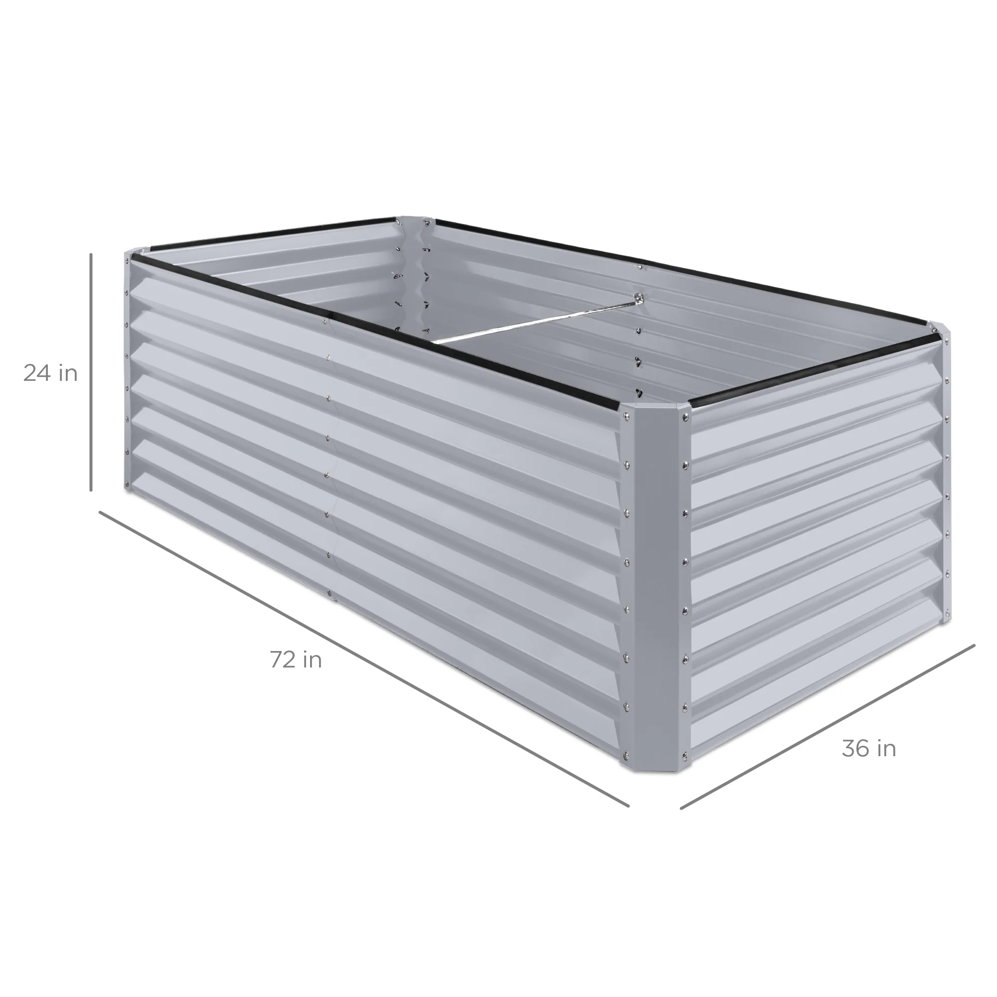 Outdoor Metal Raised Garden Bed for Vegetables, Flowers, Herbs - 6x3x2ft - Image 173