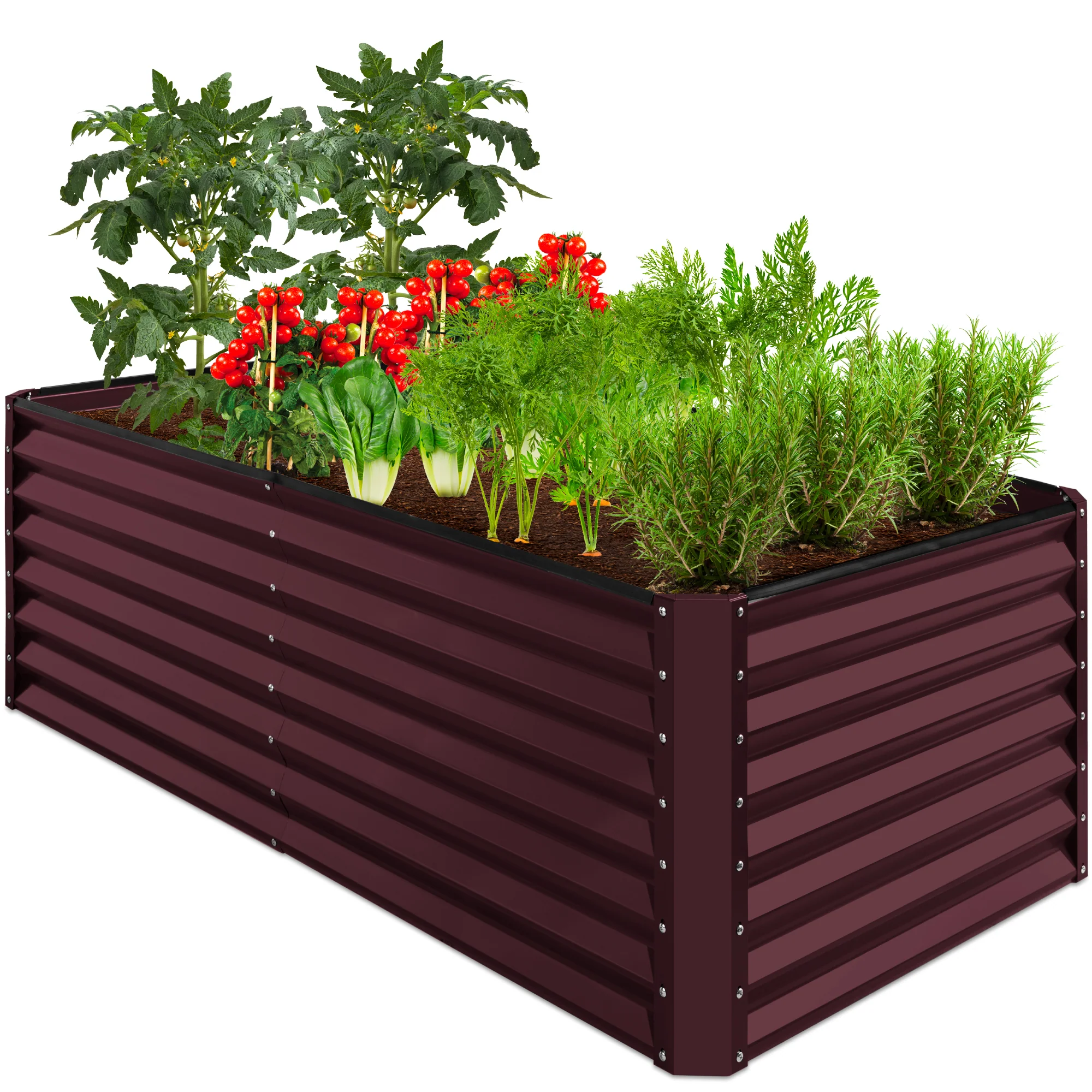 Outdoor Metal Raised Garden Bed for Vegetables, Flowers, Herbs - 6x3x2ft - Image 25