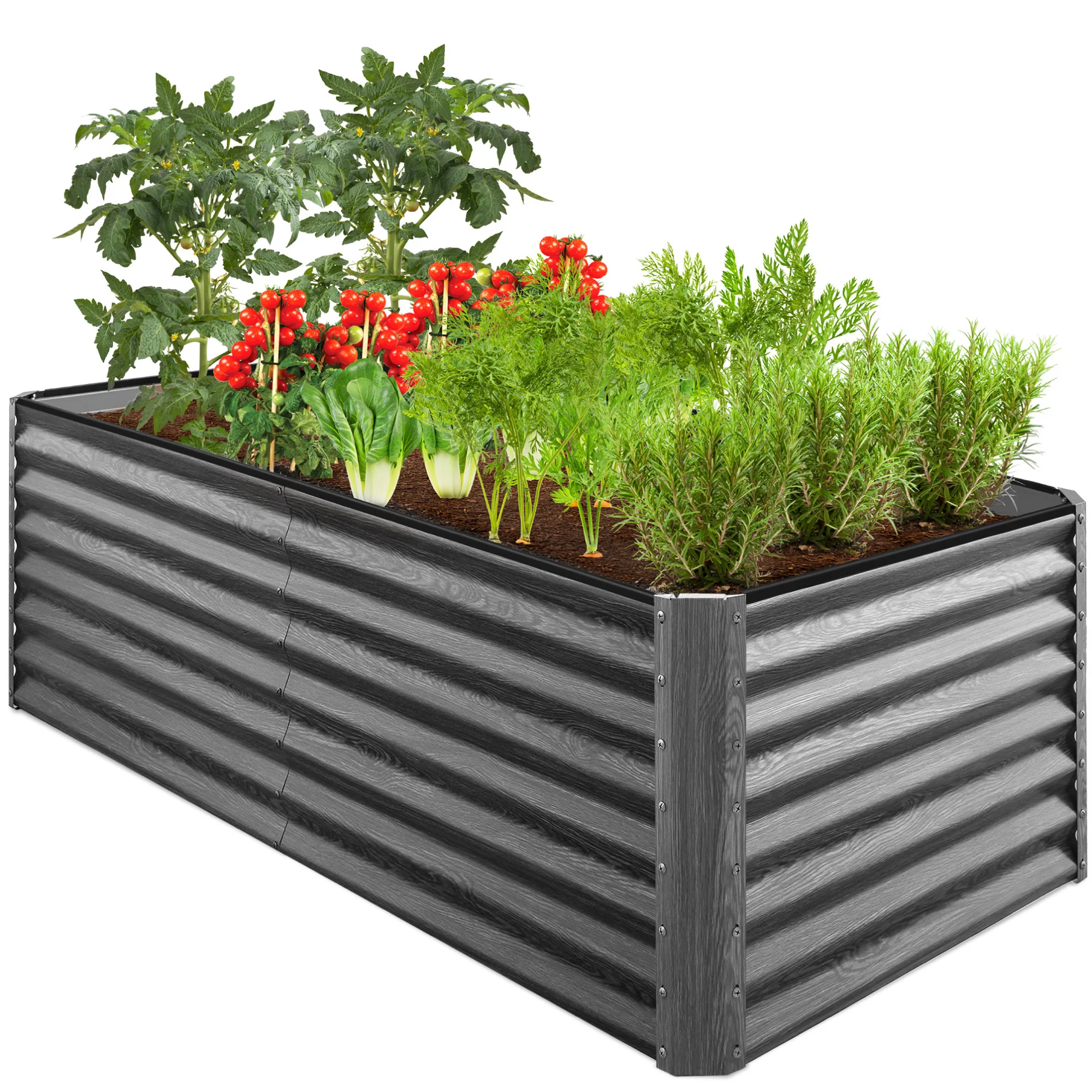 Outdoor Metal Raised Garden Bed for Vegetables, Flowers, Herbs - 6x3x2ft - Image 41