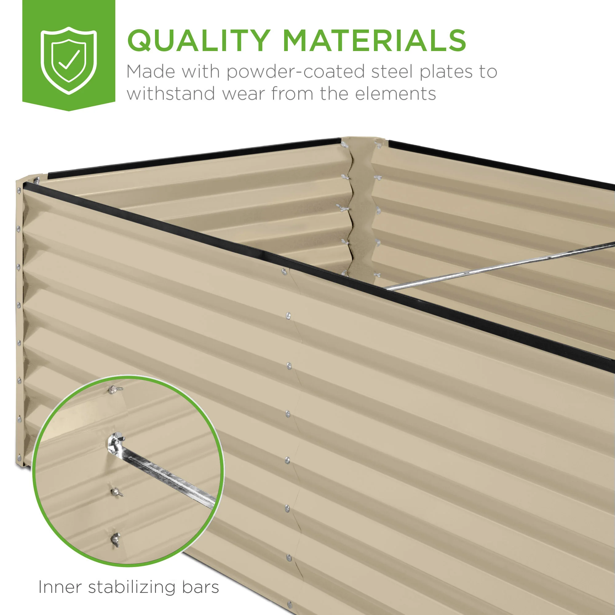 Outdoor Metal Raised Garden Bed for Vegetables, Flowers, Herbs - 6x3x2ft - Image 53