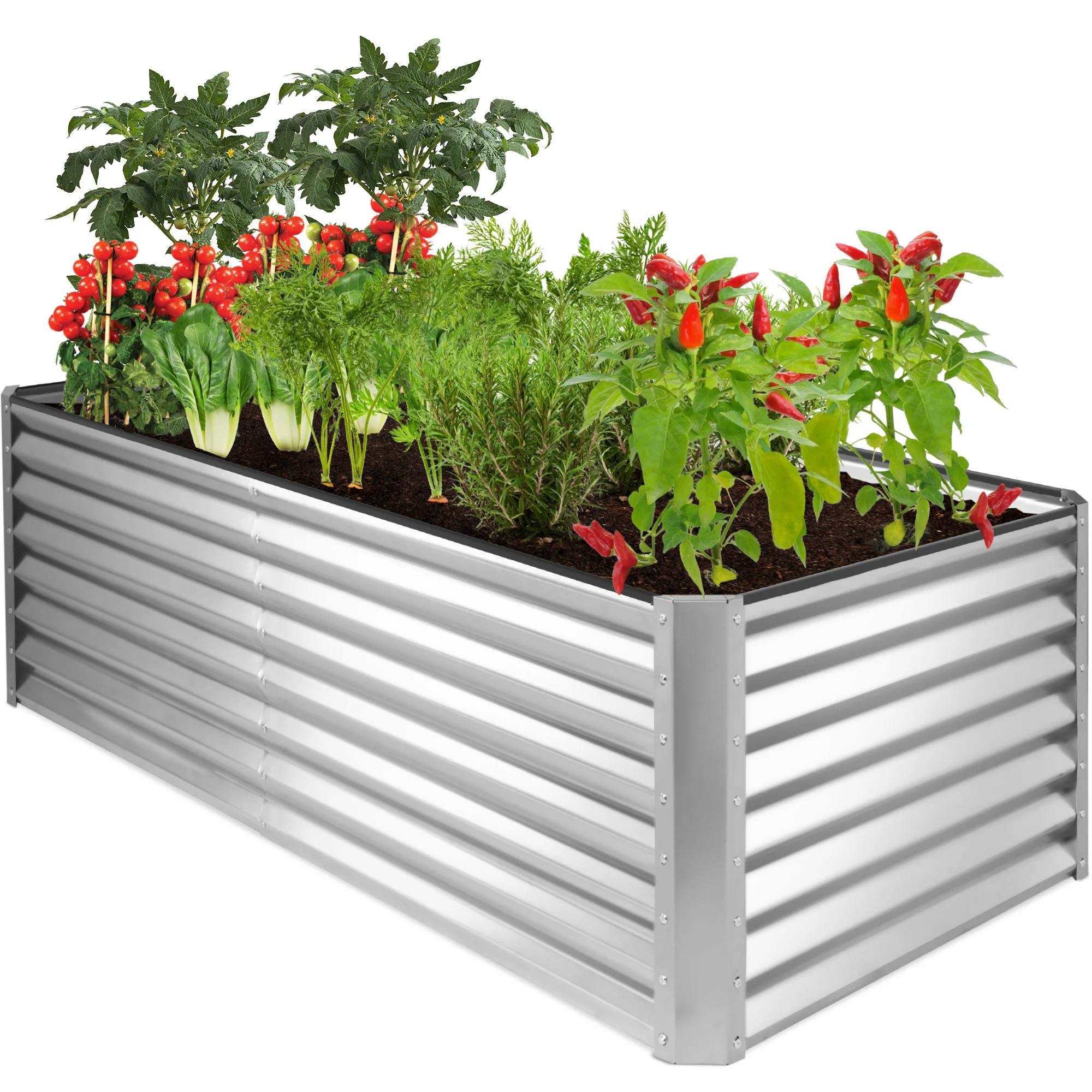 Outdoor Metal Raised Garden Bed for Vegetables, Flowers, Herbs - 6x3x2ft - Image 56