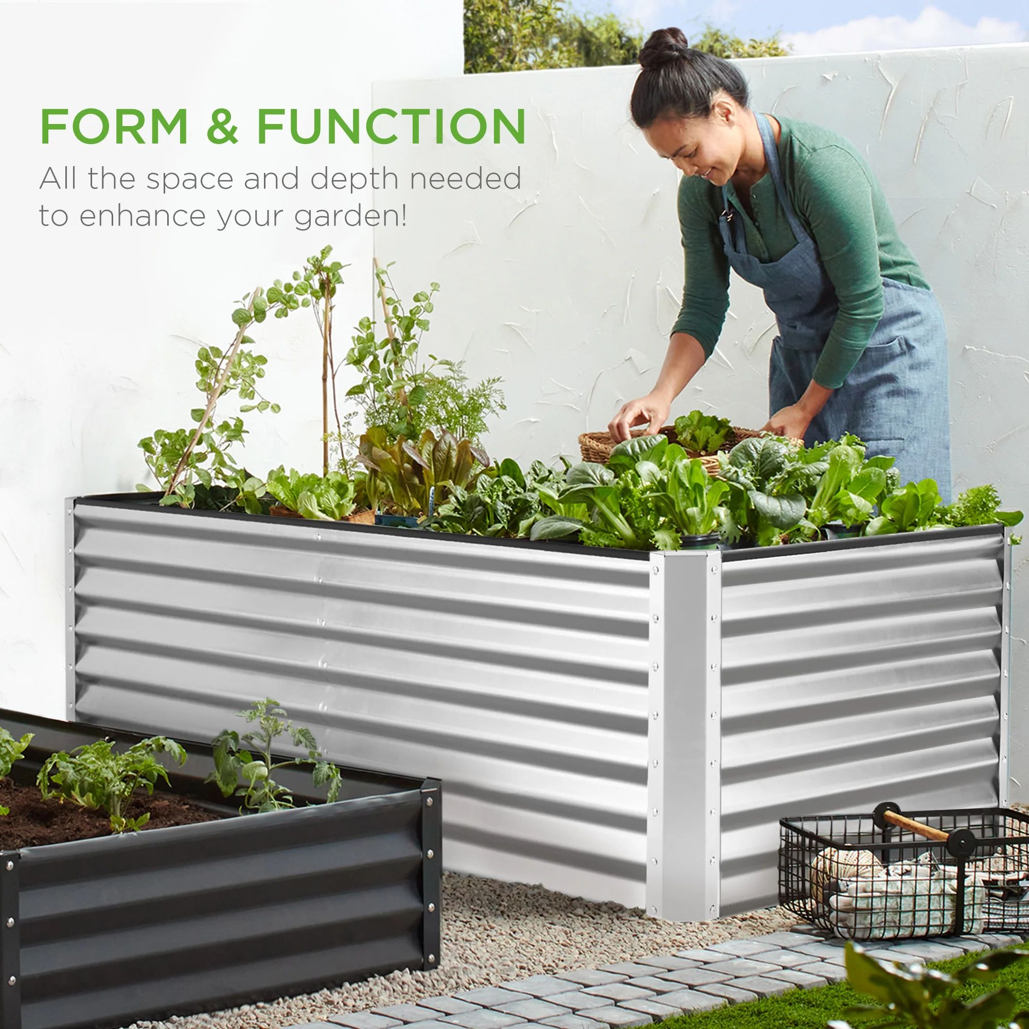 Outdoor Metal Raised Garden Bed for Vegetables, Flowers, Herbs - 6x3x2ft - Image 61