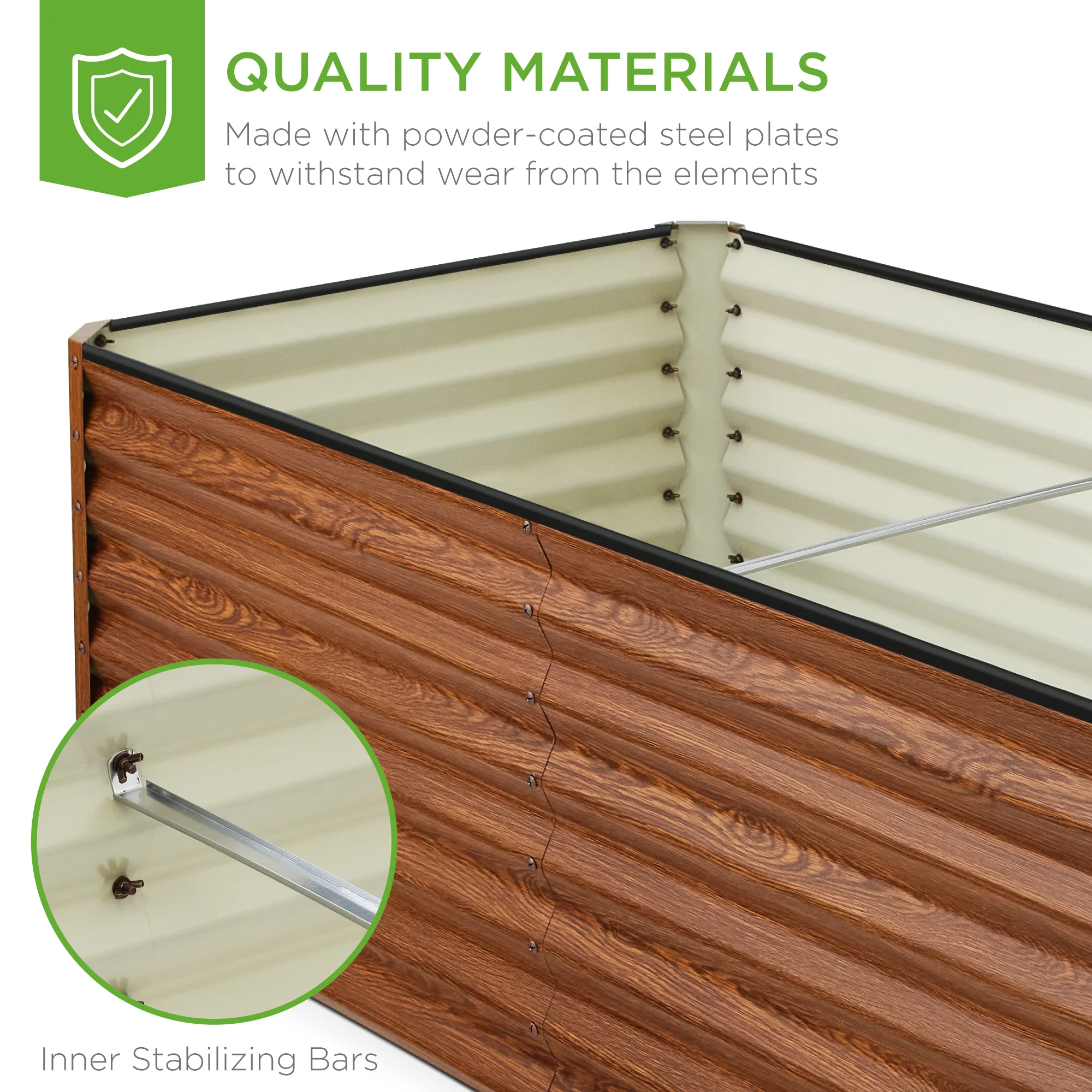 Outdoor Metal Raised Garden Bed for Vegetables, Flowers, Herbs - 6x3x2ft - Image 68