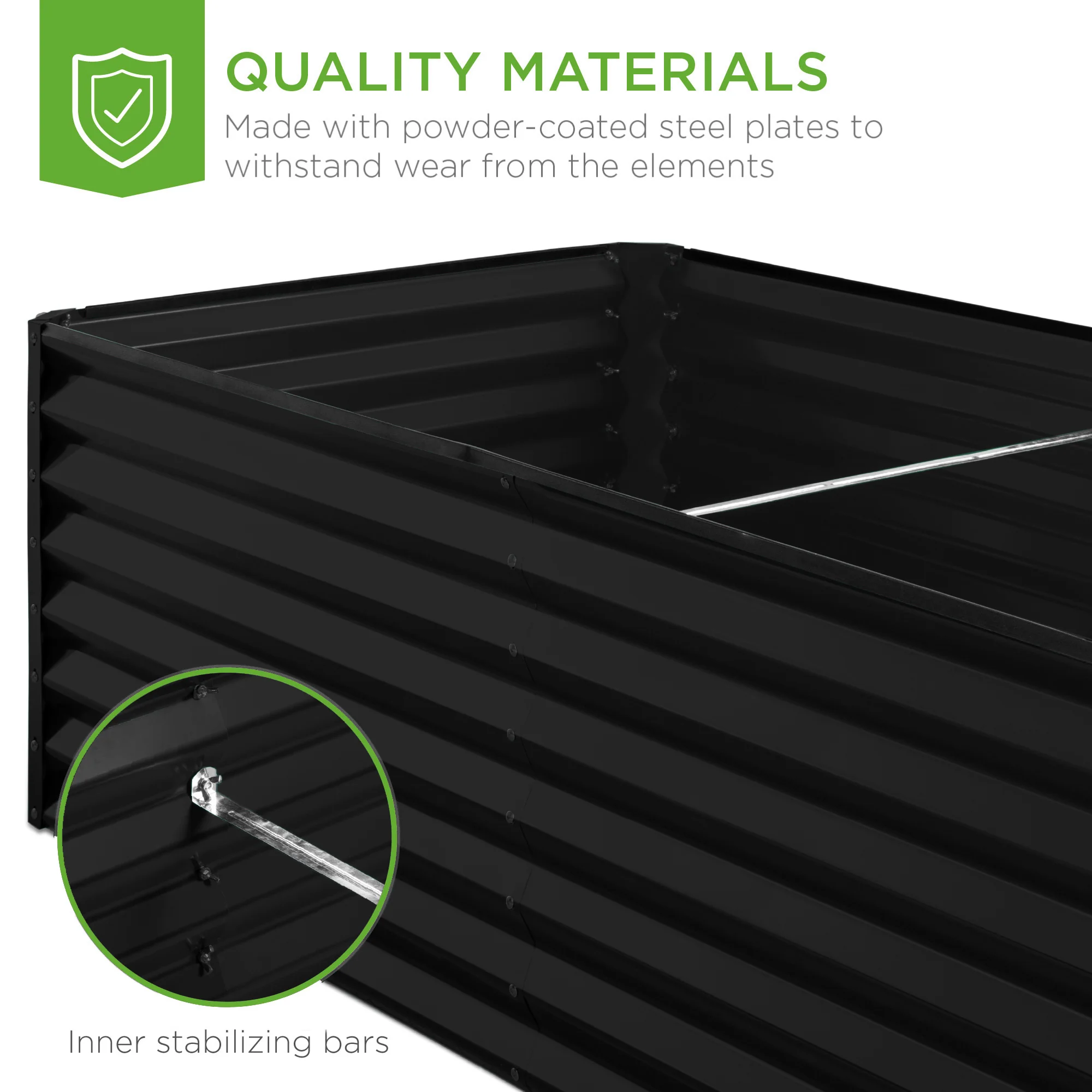 Outdoor Metal Raised Garden Bed for Vegetables, Flowers, Herbs - 6x3x2ft - Image 76