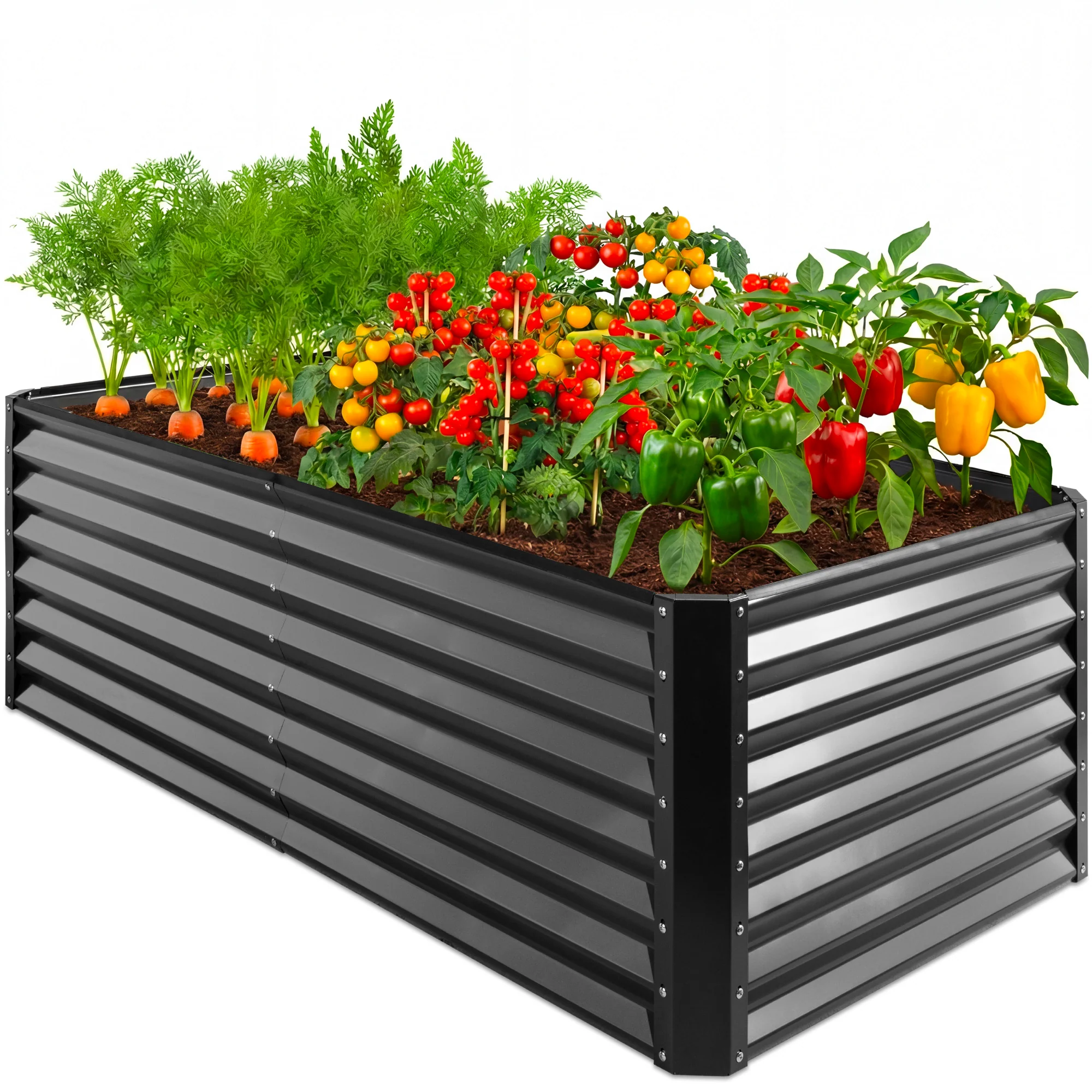 Outdoor Metal Raised Garden Bed for Vegetables, Flowers, Herbs - 6x3x2ft - Image 79