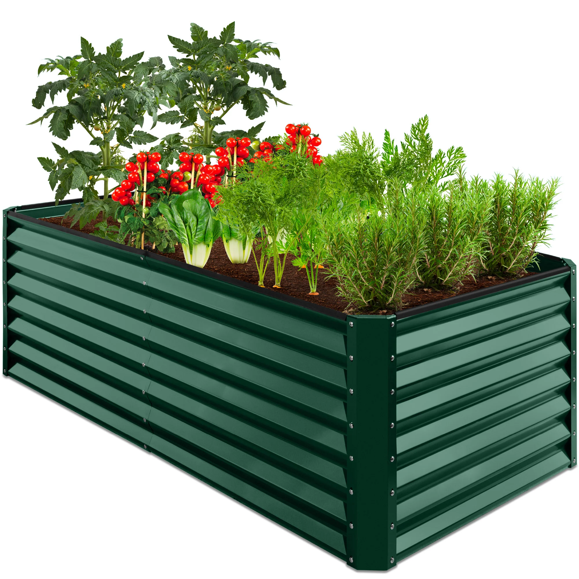 Outdoor Metal Raised Garden Bed for Vegetables, Flowers, Herbs - 6x3x2ft - Image 9