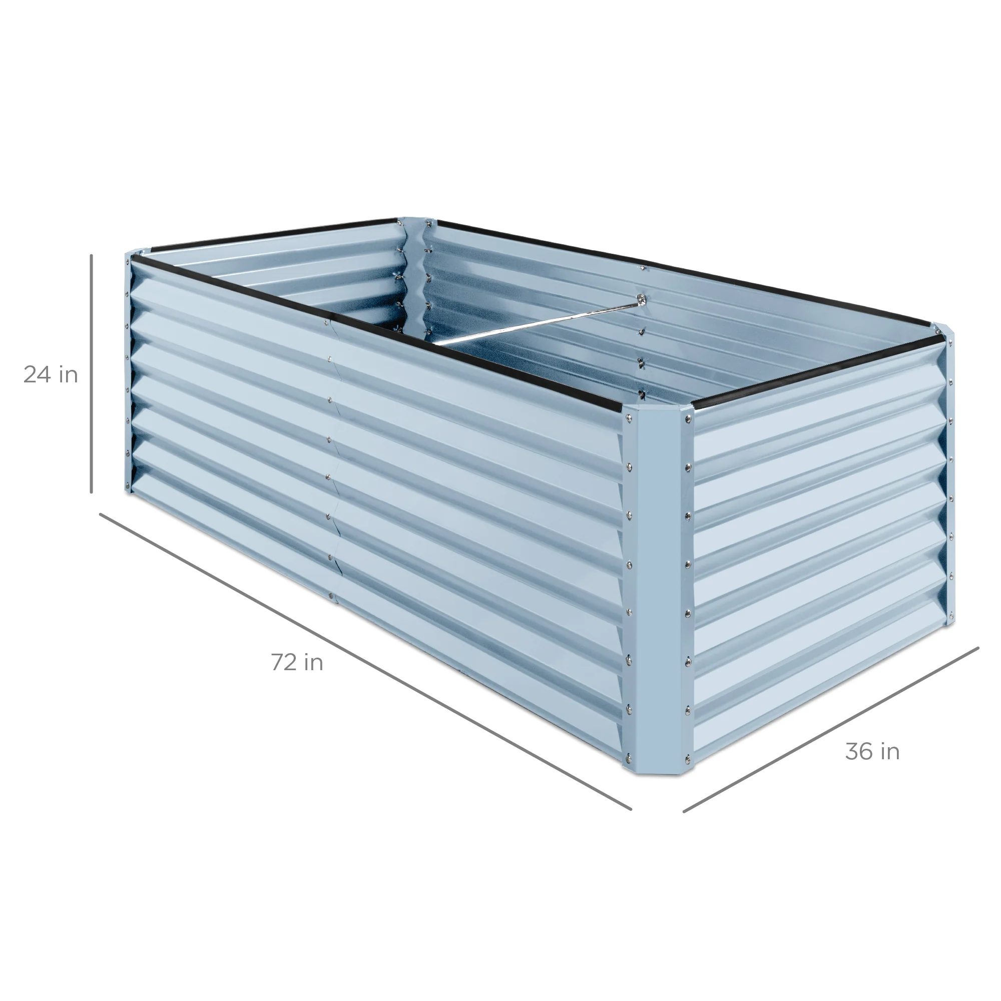 Outdoor Metal Raised Garden Bed for Vegetables, Flowers, Herbs - 6x3x2ft - Image 94