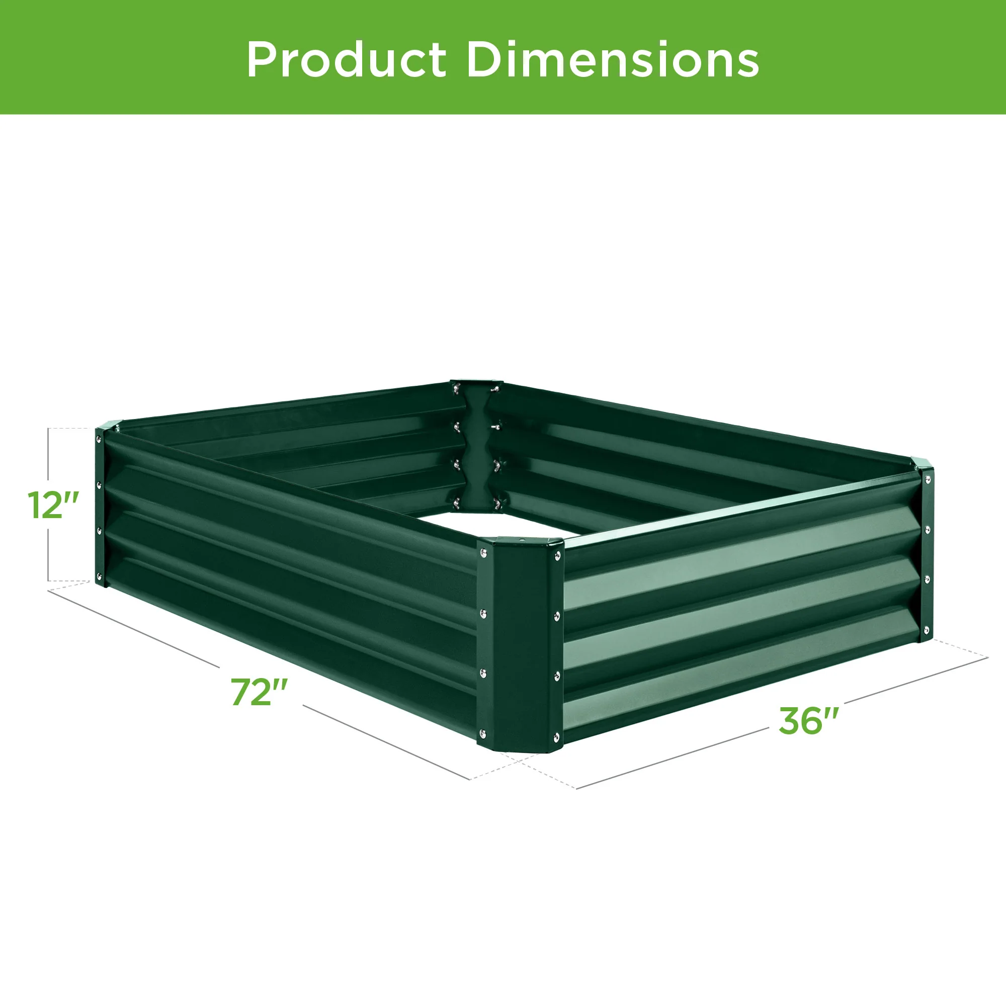 Outdoor Metal Raised Garden Bed for Vegetables, Flowers, Herbs - 6x3x1ft - Image 7