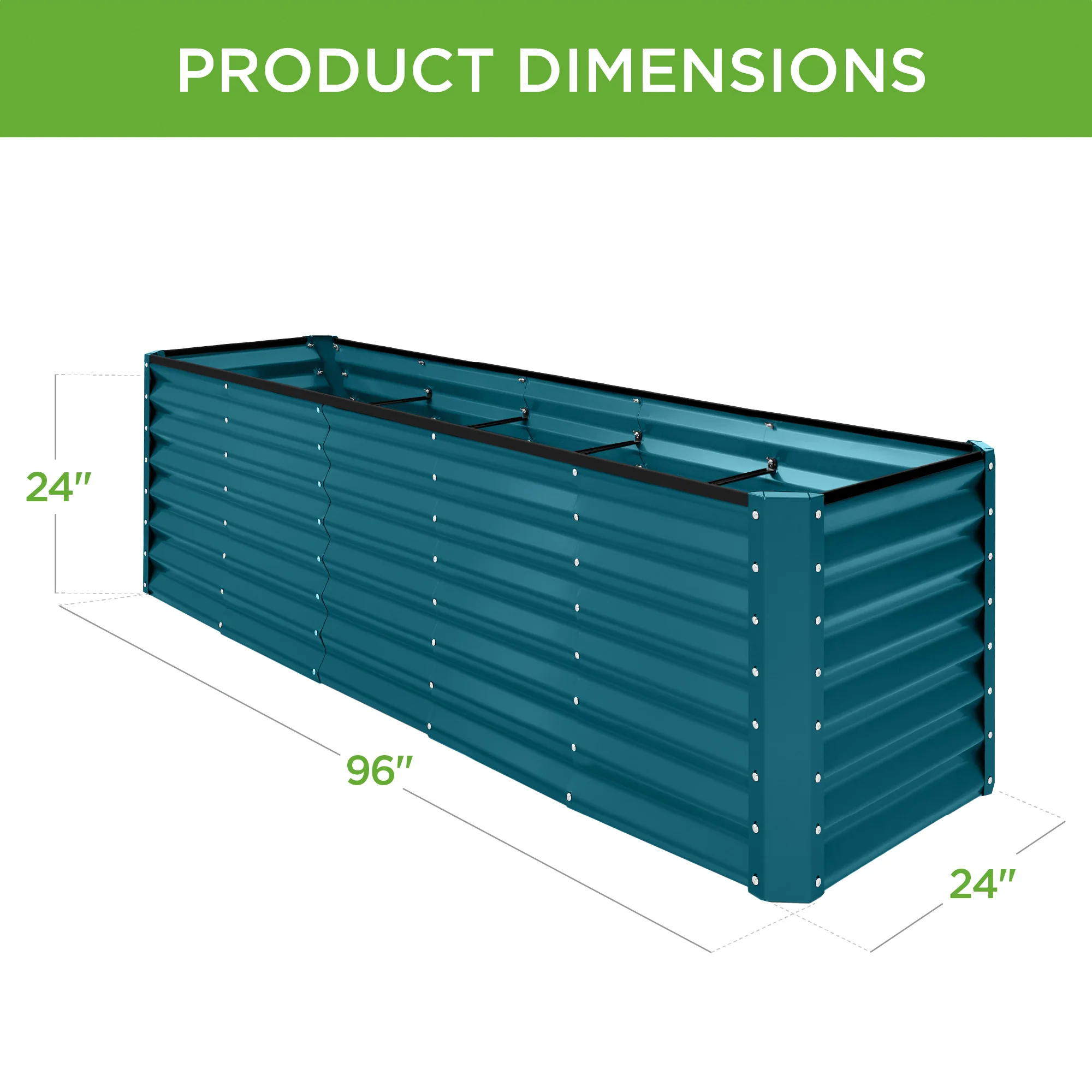 8x2x2FT Steel Planting Box for Backyard Flowers, Herbs, & Vegetables - Image 14
