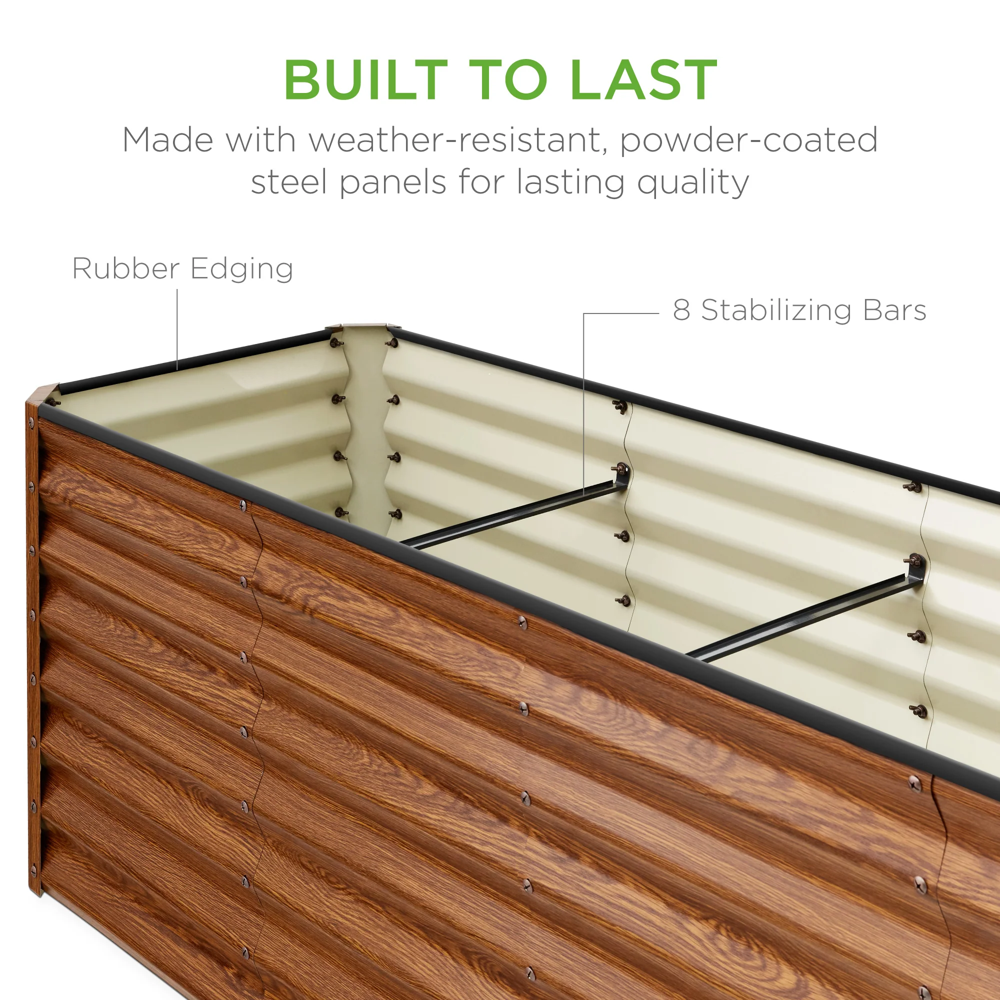 8x2x2FT Steel Planting Box for Backyard Flowers, Herbs, & Vegetables - Image 19