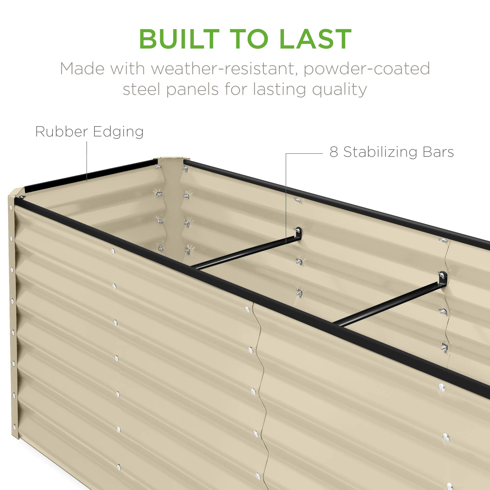 8x2x2FT Steel Planting Box for Backyard Flowers, Herbs, & Vegetables - Image 33