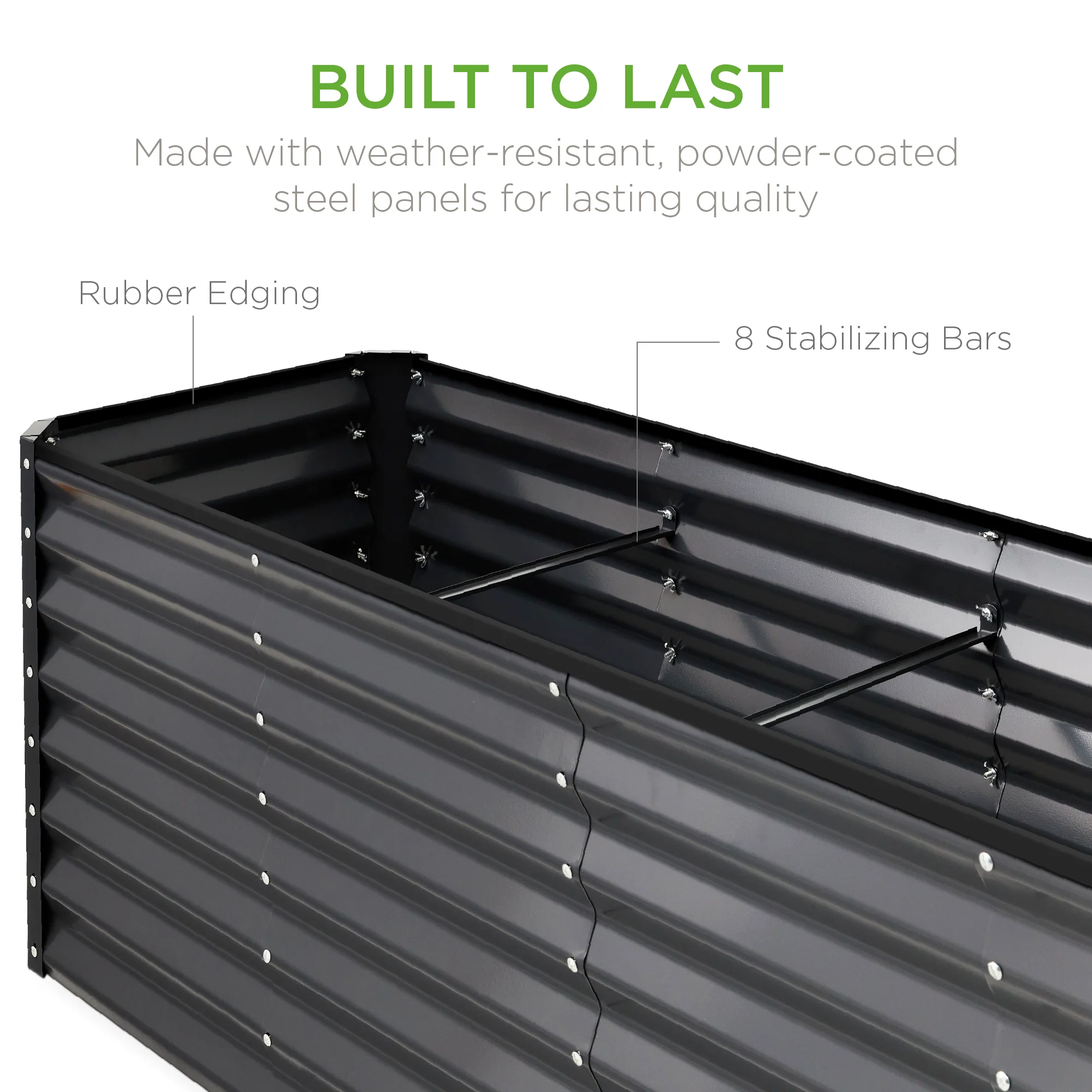 8x2x2FT Steel Planting Box for Backyard Flowers, Herbs, & Vegetables - Image 47