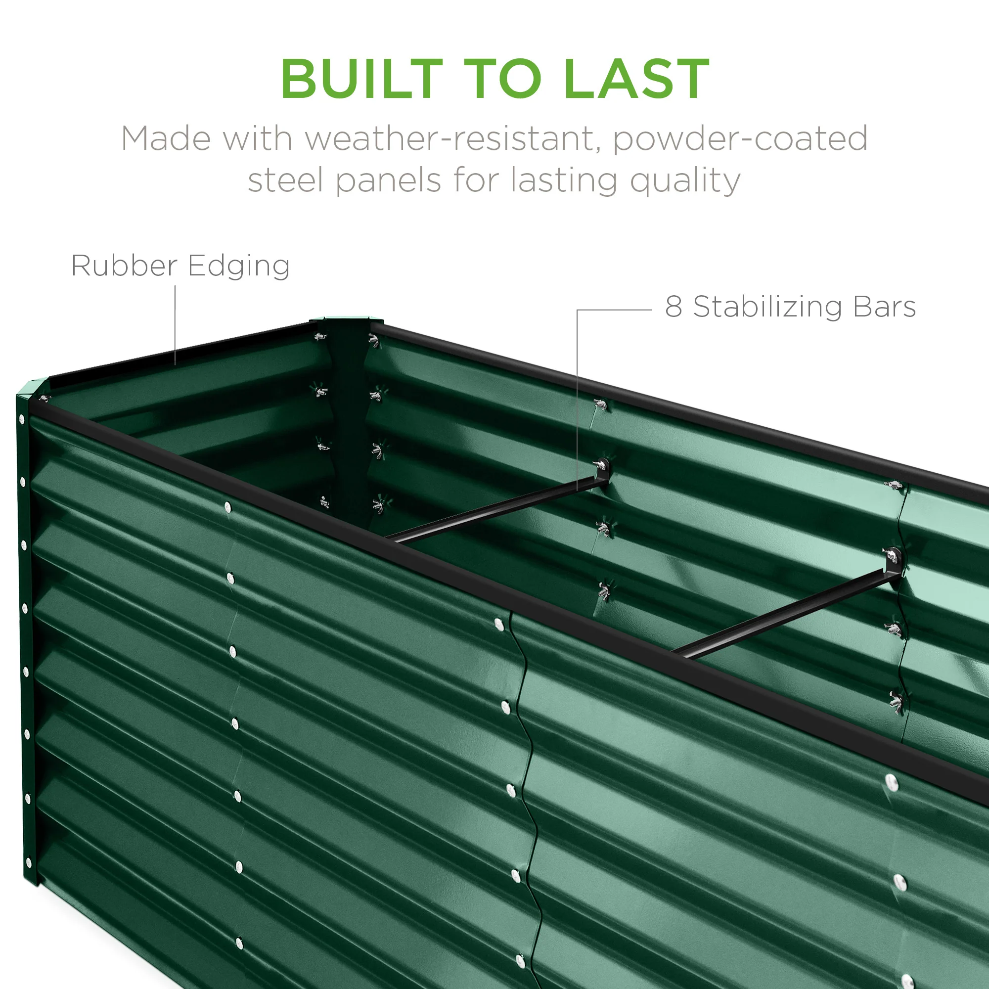 8x2x2FT Steel Planting Box for Backyard Flowers, Herbs, & Vegetables - Image 5