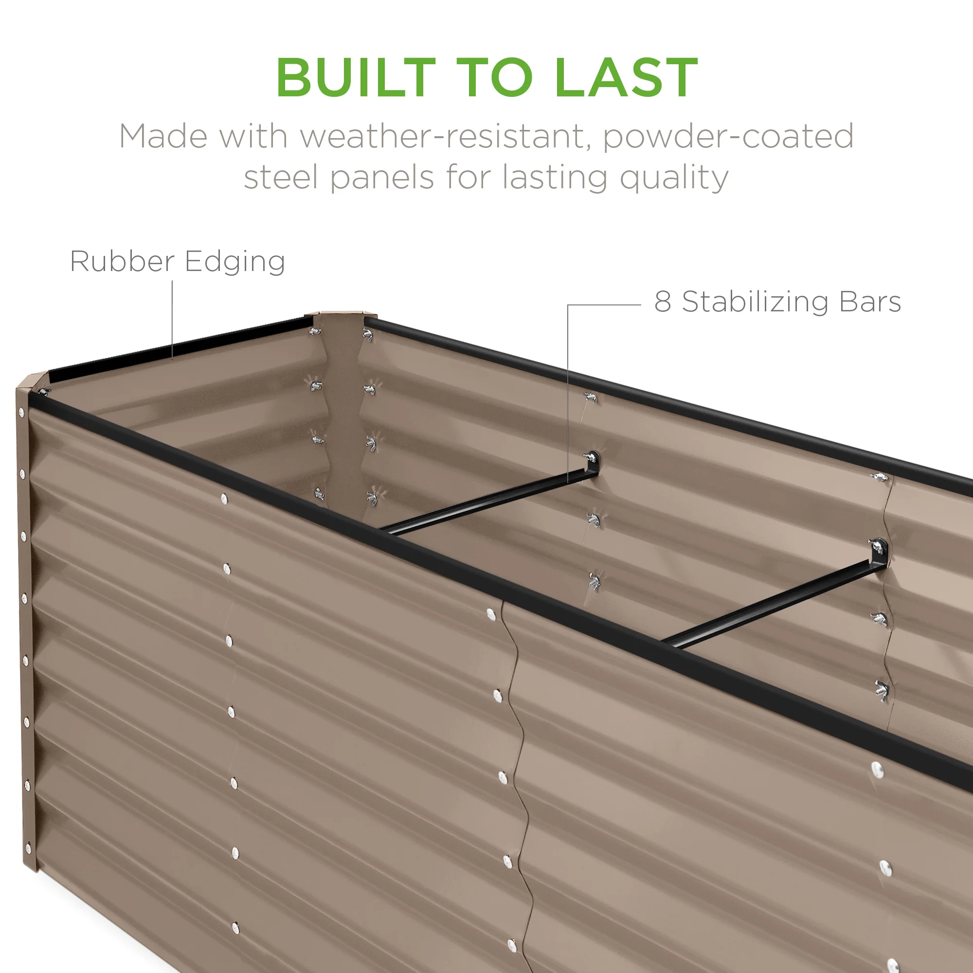8x2x2FT Steel Planting Box for Backyard Flowers, Herbs, & Vegetables - Image 54