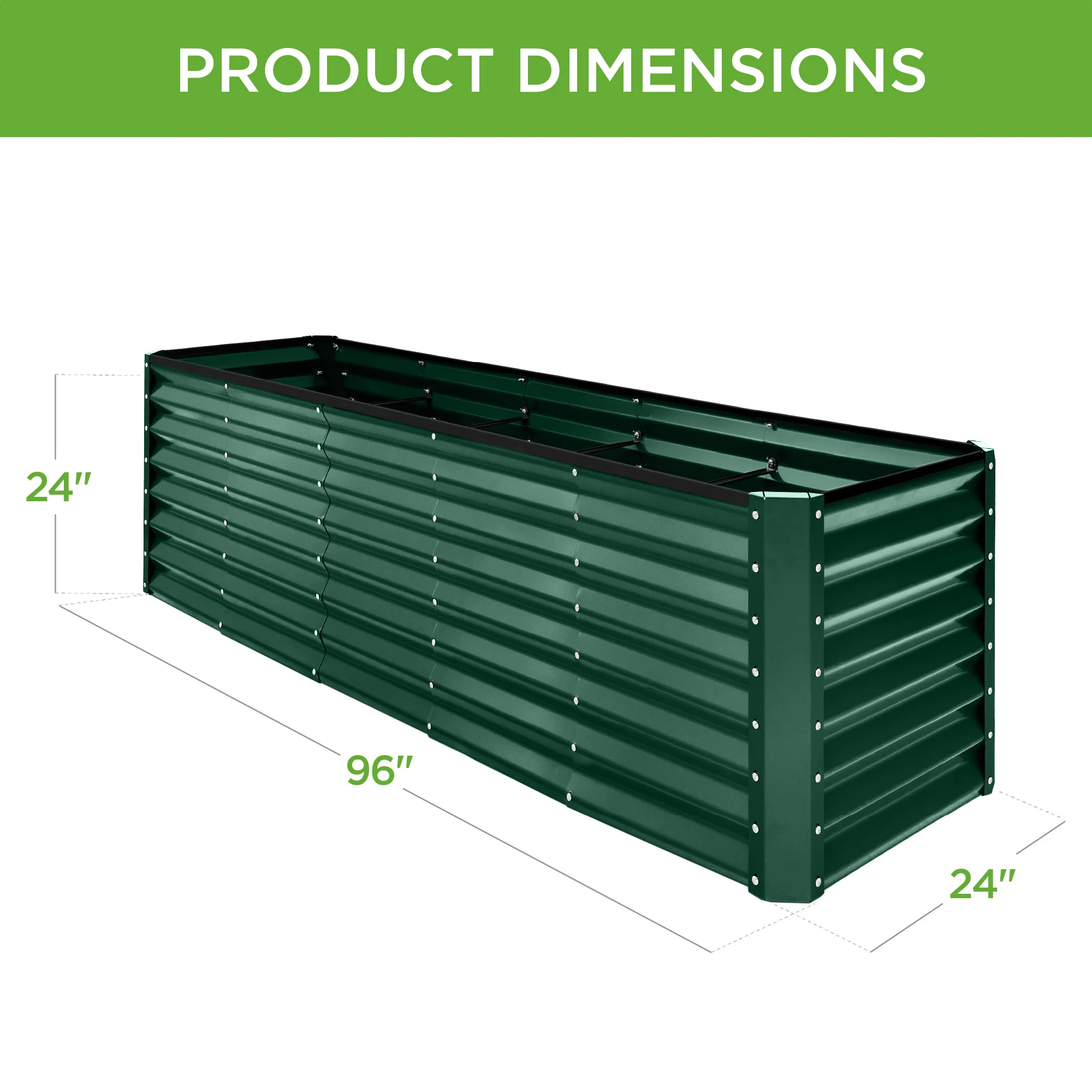 8x2x2FT Steel Planting Box for Backyard Flowers, Herbs, & Vegetables - Image 7