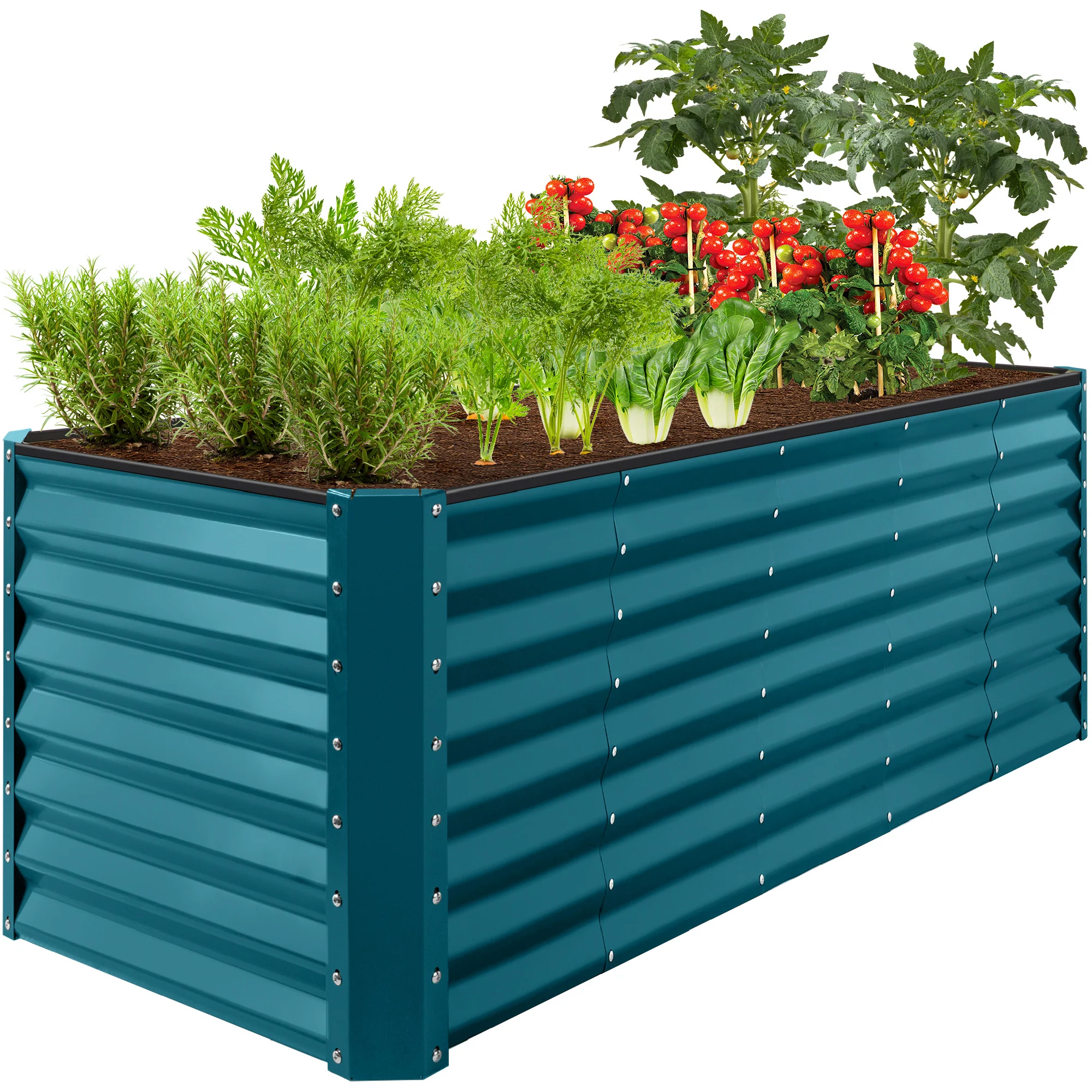 Outdoor Metal Raised Garden Bed for Vegetables, Flowers, Herbs - 8x2x2ft - Image 33
