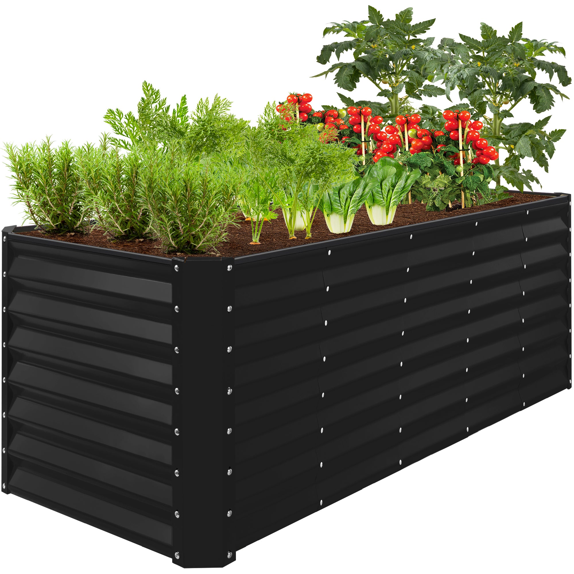 Outdoor Metal Raised Garden Bed for Vegetables, Flowers, Herbs - 8x2x2ft - Image 41