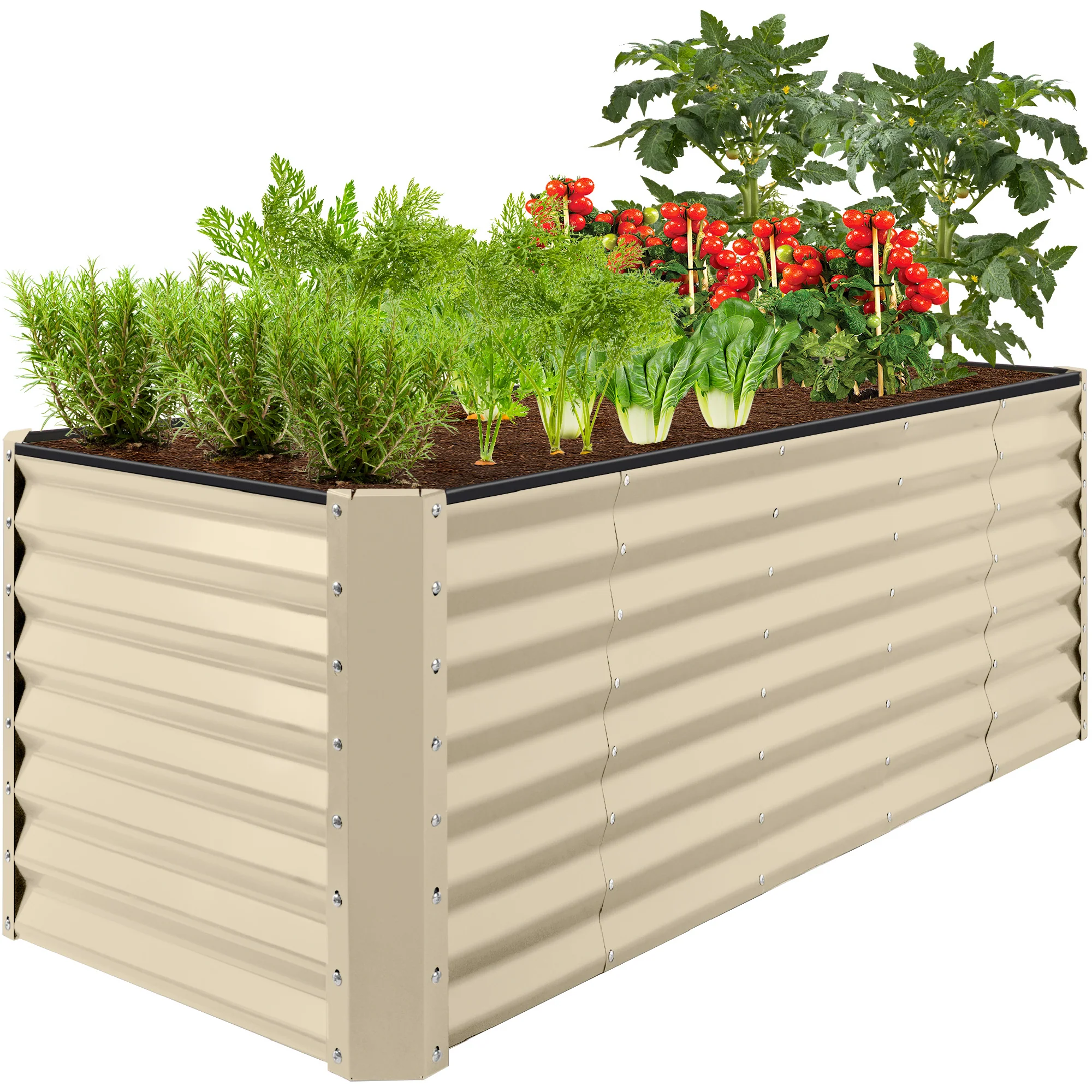 Outdoor Metal Raised Garden Bed for Vegetables, Flowers, Herbs - 8x2x2ft - Image 57