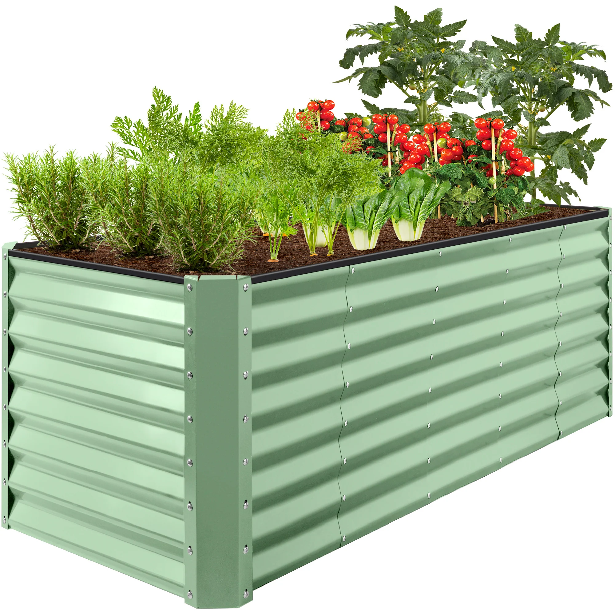 Outdoor Metal Raised Garden Bed for Vegetables, Flowers, Herbs - 8x2x2ft - Image 65