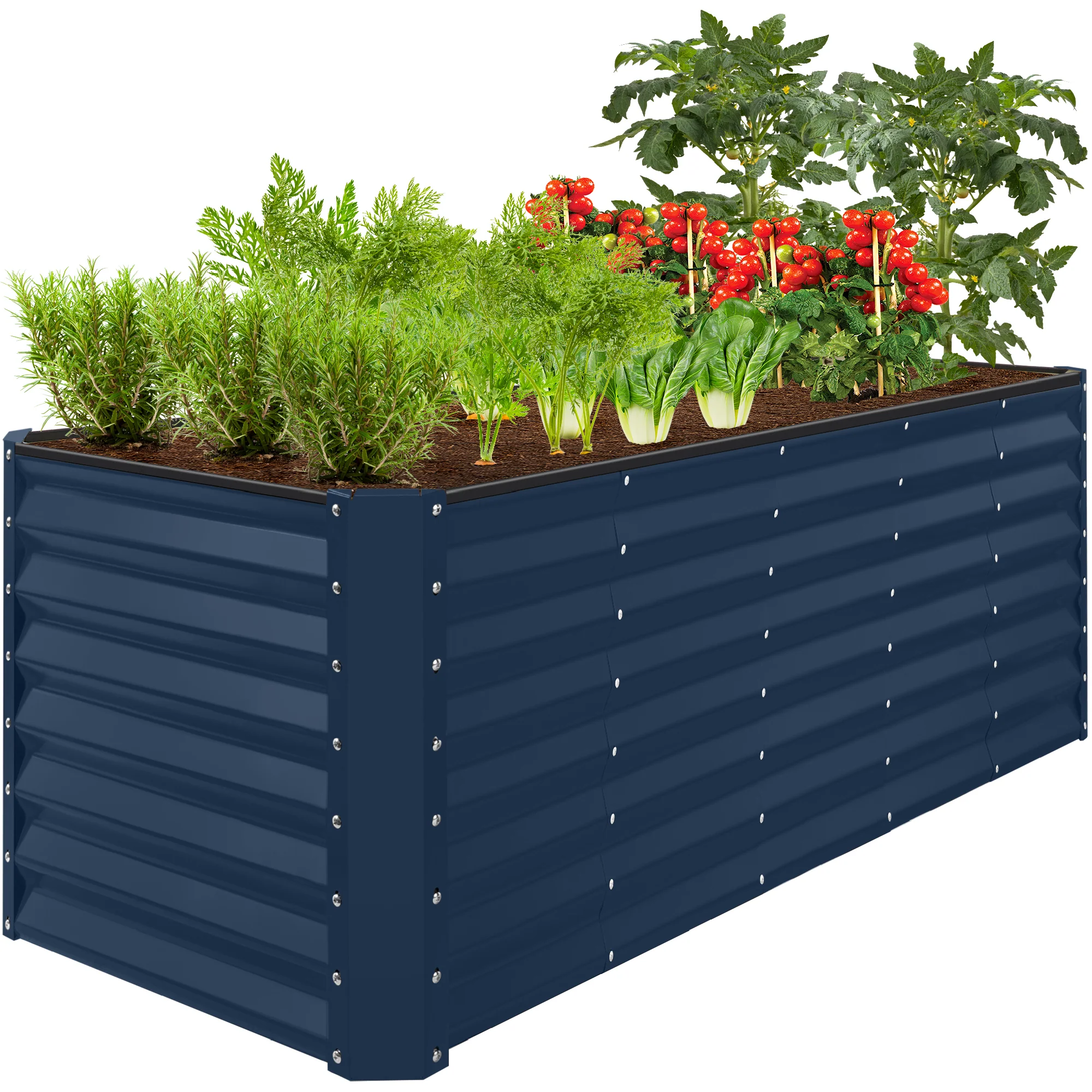 Outdoor Metal Raised Garden Bed for Vegetables, Flowers, Herbs - 8x2x2ft - Image 81